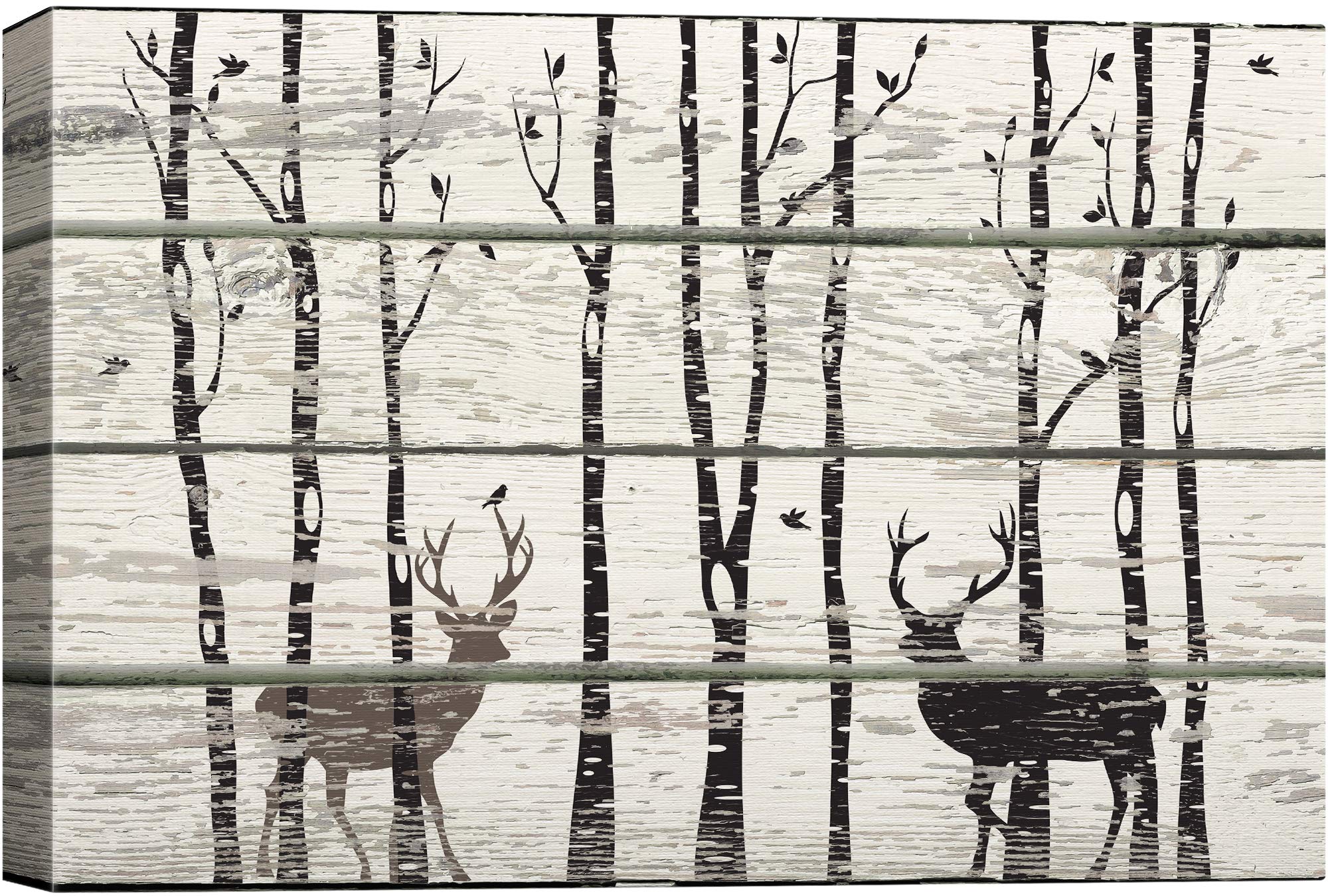 SIGNWIN - 16x24 Inches Deer in Forest Abstract Canvas Wall Art - High Definition Giclee Printed Poster for Living Room, Bedroom & Office Decor - Modern Home & Office Wall Decorations
