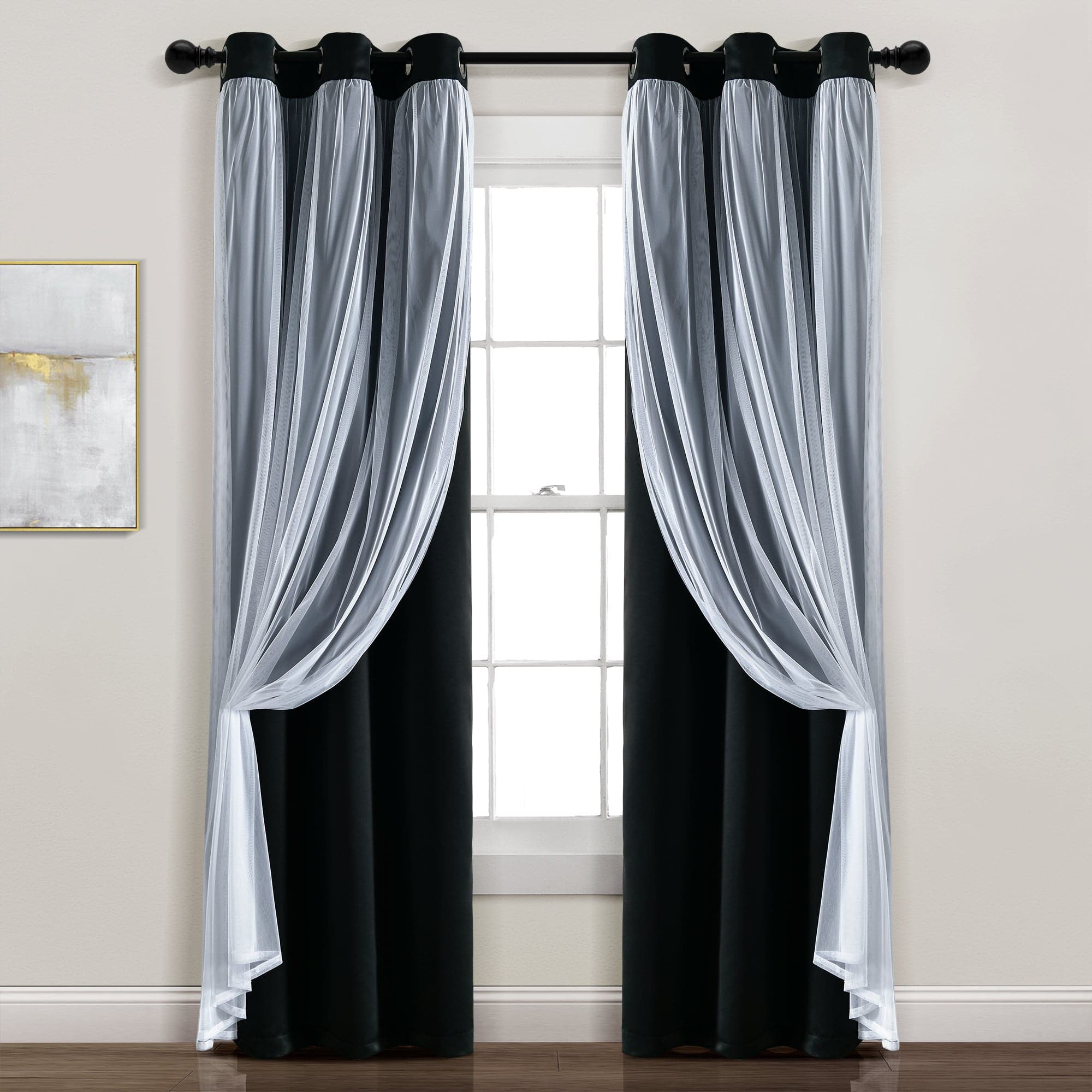 Blackout Curtains with Grommet Top & Insulated Lining - Thermal Sheer Window Panels for Bedroom, Living Room & Home Office - Energy Efficient & Noise Reducing