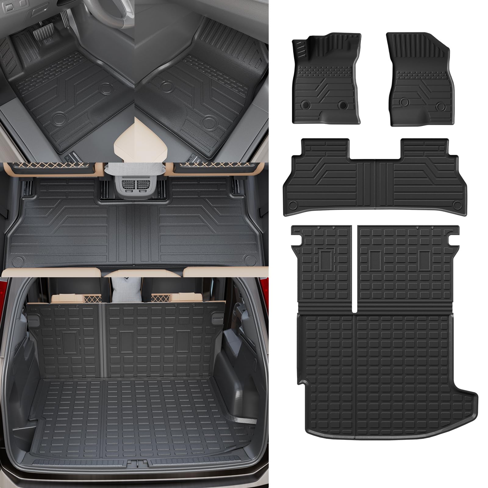 2024-2025 Chevrolet Trax & Buick Envista All-Weather Floor Mats Set - Heavy Duty Trunk Liner & Back Seat Cover | Custom Fit Car Accessories for Cargo Protection & Interior Safety | Perfect for Road Trips, Camping & Daily Commute