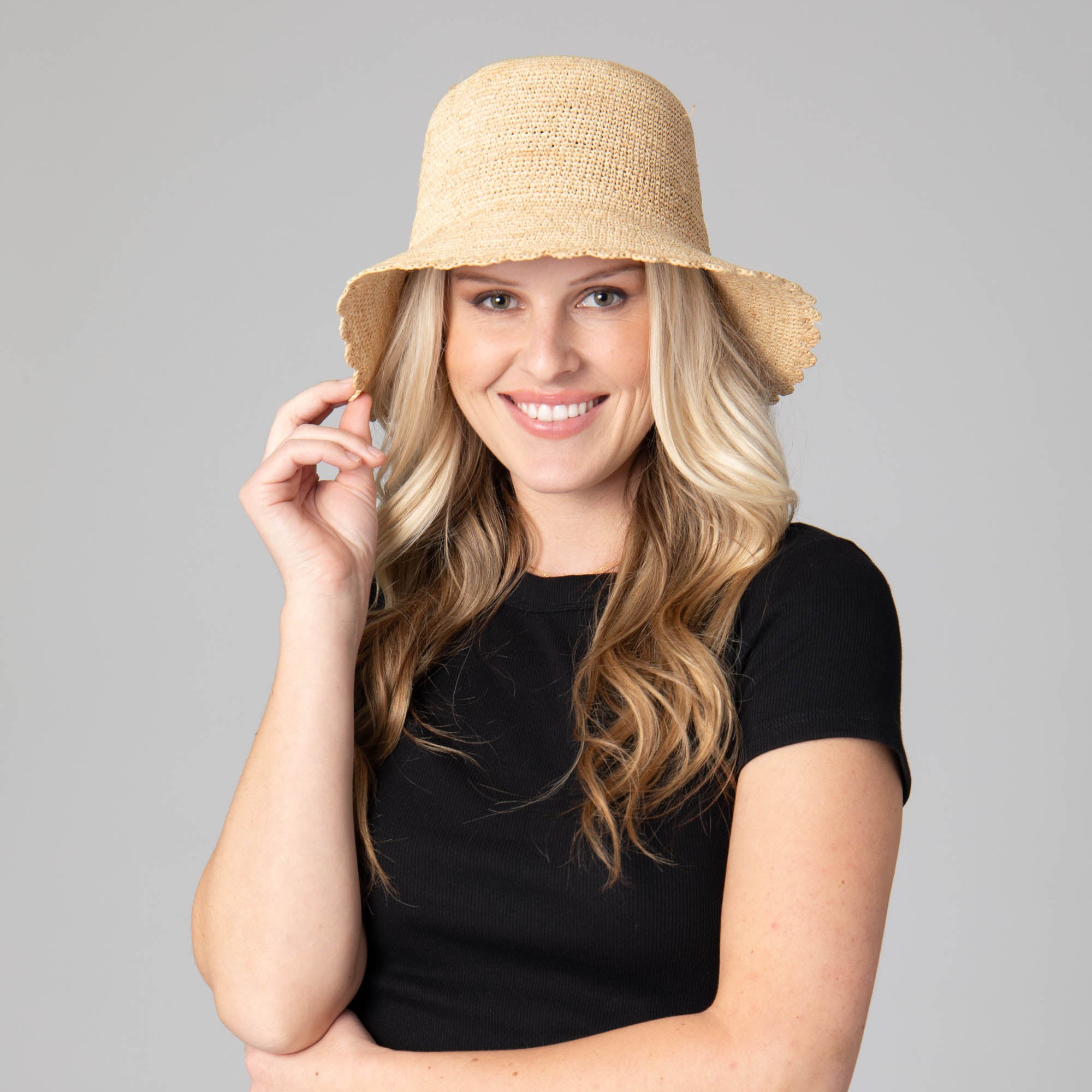Handmade Crochet Bucket Hat with Scalloped Brim - Sand Dollar Design for Women | Beach Vacation, Summer Outfits & Outdoor Activities
