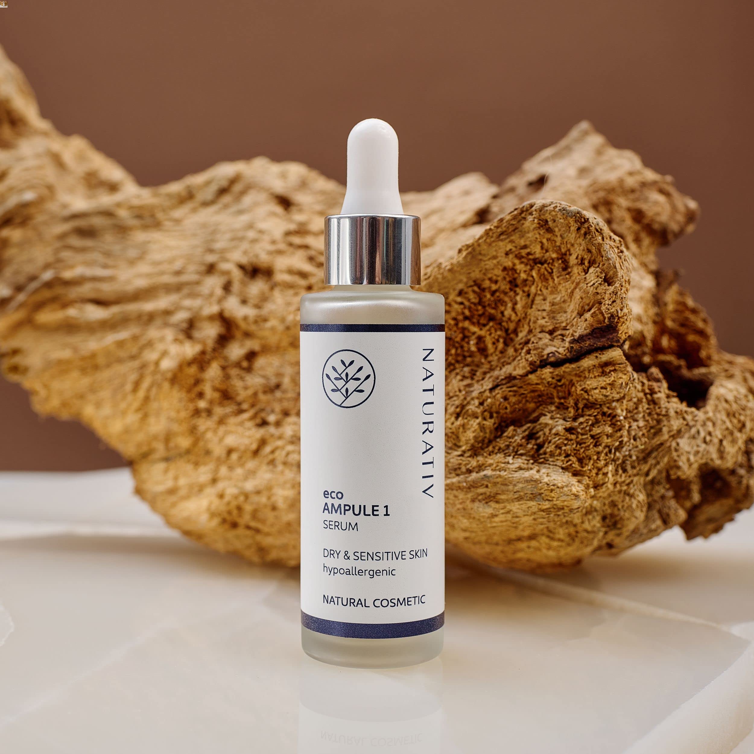 Naturativ Eco Ampule 1 Serum for Dry & Sensitive Skin - 30ml Hydrating Facial Treatment | Perfect for Night Routine & Skin Repair