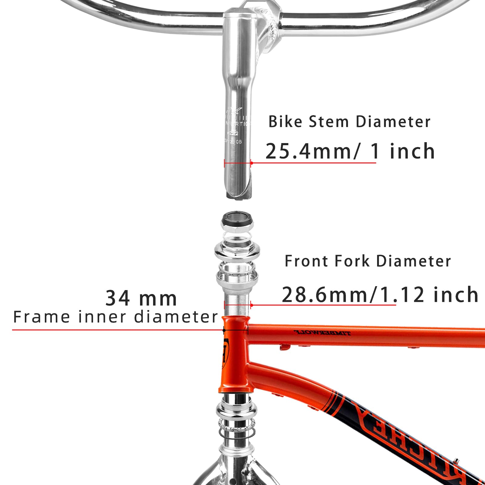 25.4mm/28.6mm External Cup Threaded Headset for 30mm/34mm Head Tube - Lightweight Bicycle Headset for Road & Mountain Bikes - Perfect for Cycling, Commuting & Bike Upgrades