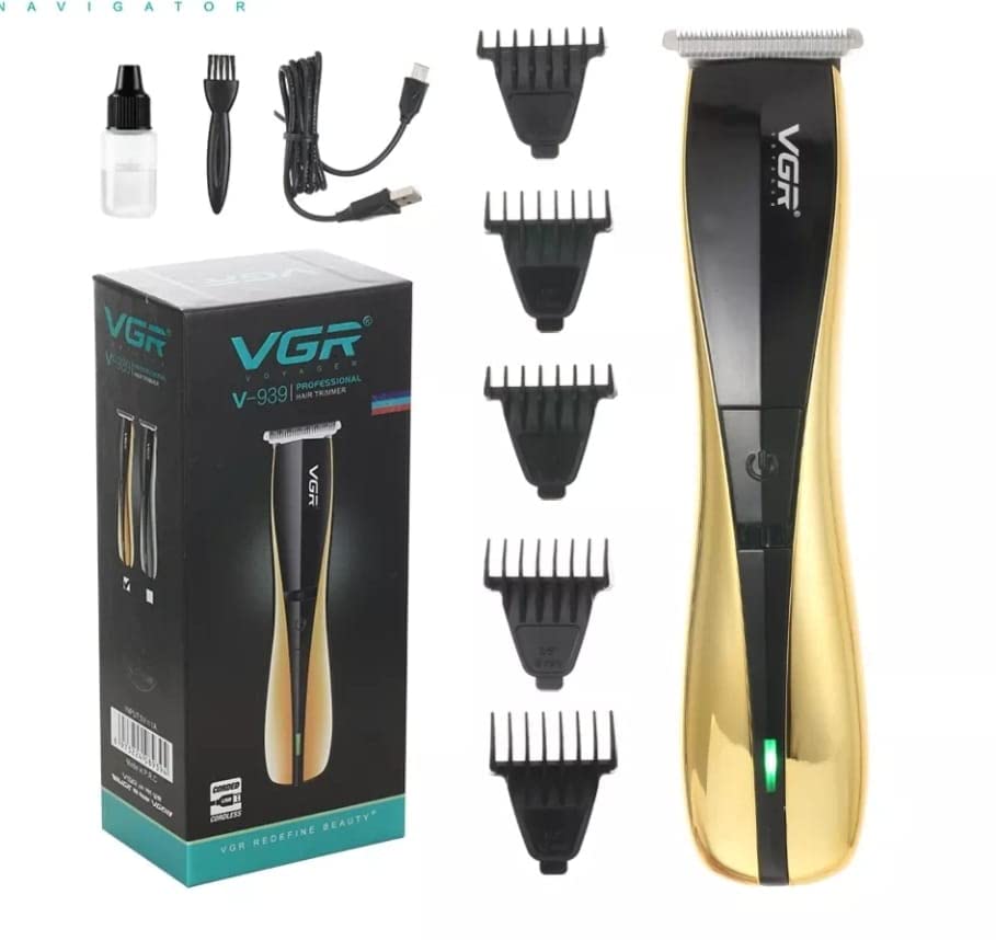 Professional USB Rechargeable Electric Hair Clipper V-939 - Cordless Hair Trimmer for Barbers & Stylists, Zero Gap Cutting for Precision Haircuts & Beard Trimming - Perfect for Salon, Home & Travel Use