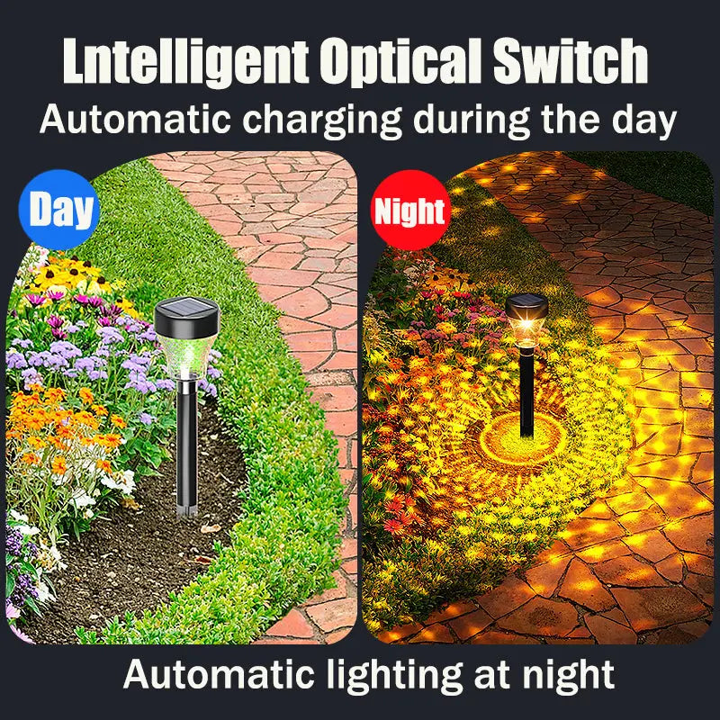 Della Solar Powered Outdoor Garden Lights - Waterproof LED Landscape Lighting for Yard, Pathway, Patio, and Driveway | Energy Efficient Solar Panel & Auto On/Off | Perfect for Backyard, Lawn, Walkway Decoration