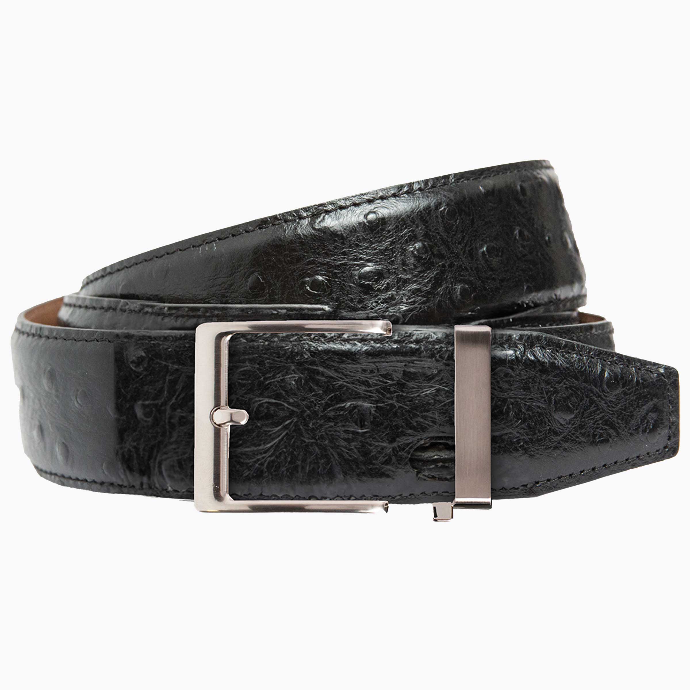 Nexbelt Ostrich Black Dress Belt 1.5