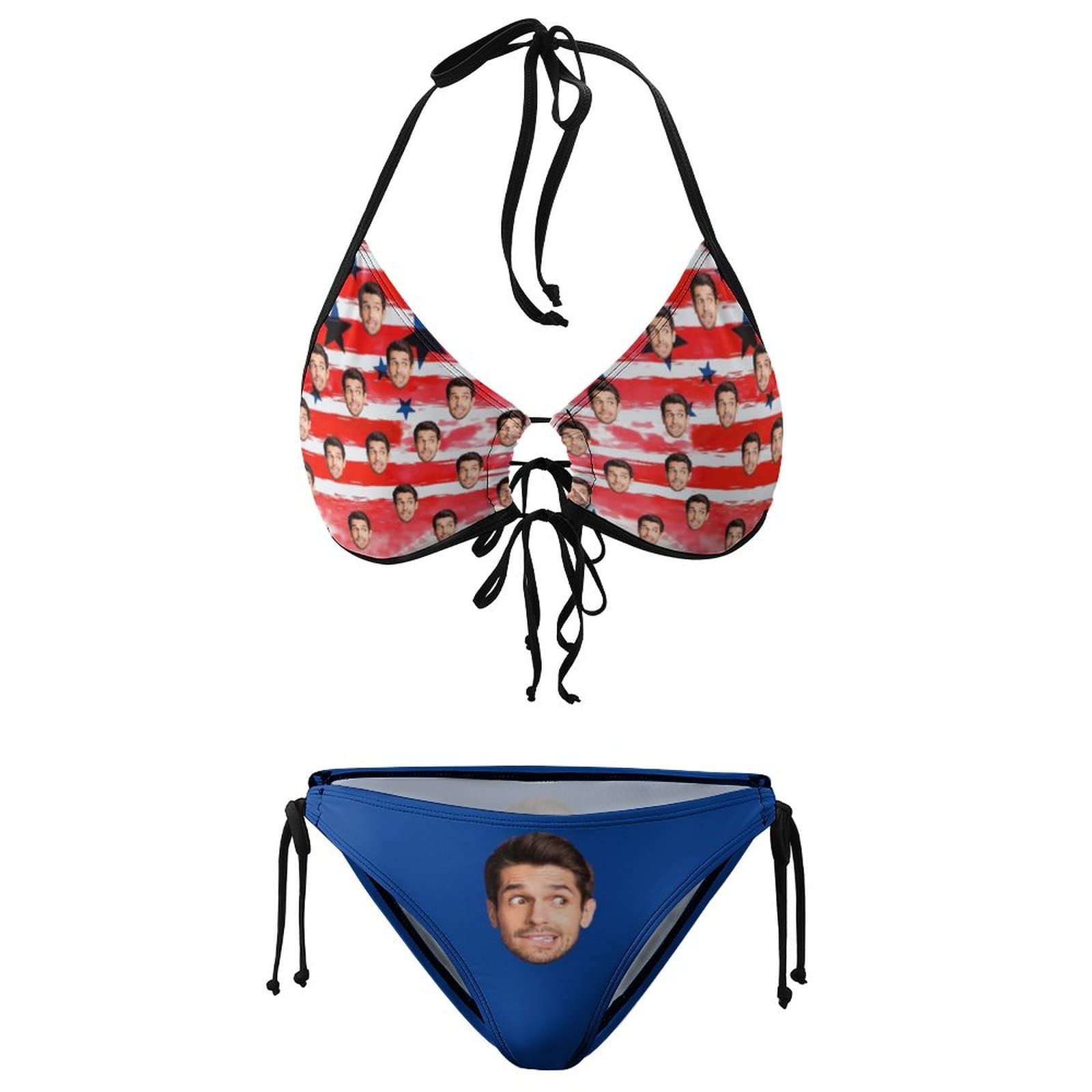 Custom Face Bikini Sets for Women - Personalized Funny Two-Piece Bathing Suits | Beach Holiday Swimwear for Summer Vacations & Pool Parties