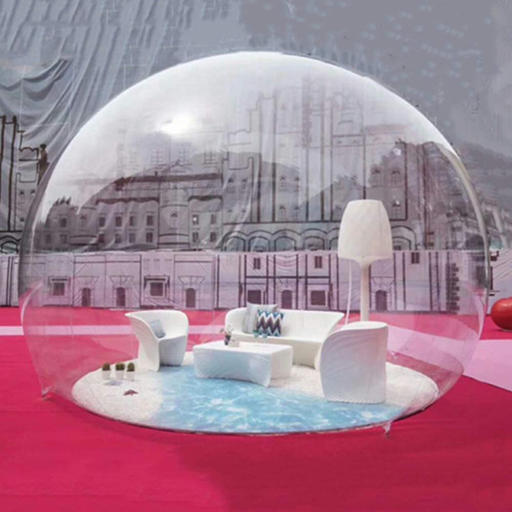 Inflatable Bubble Camping Tent 10ft - Clear Dome Outdoor Cabin with Air Blower | Commercial Grade DIY Family Camping Tent for Backyard, Stargazing & Glamping Adventures
