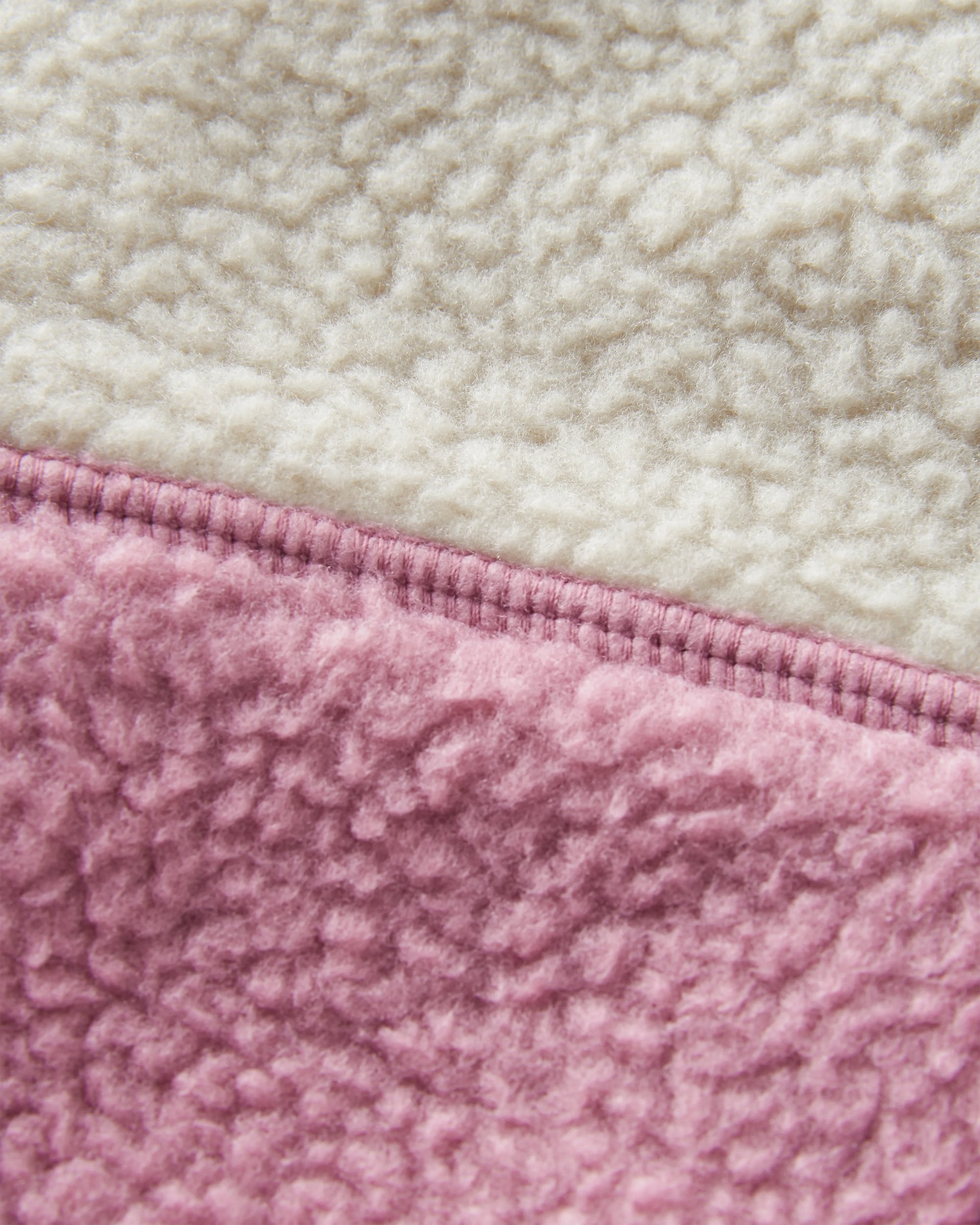 Eco-Friendly Recycled Sherpa Fleece Blanket - Soft & Warm Oatmeal & Pink Haze - Perfect for Cozy Nights, Camping & Home Decor