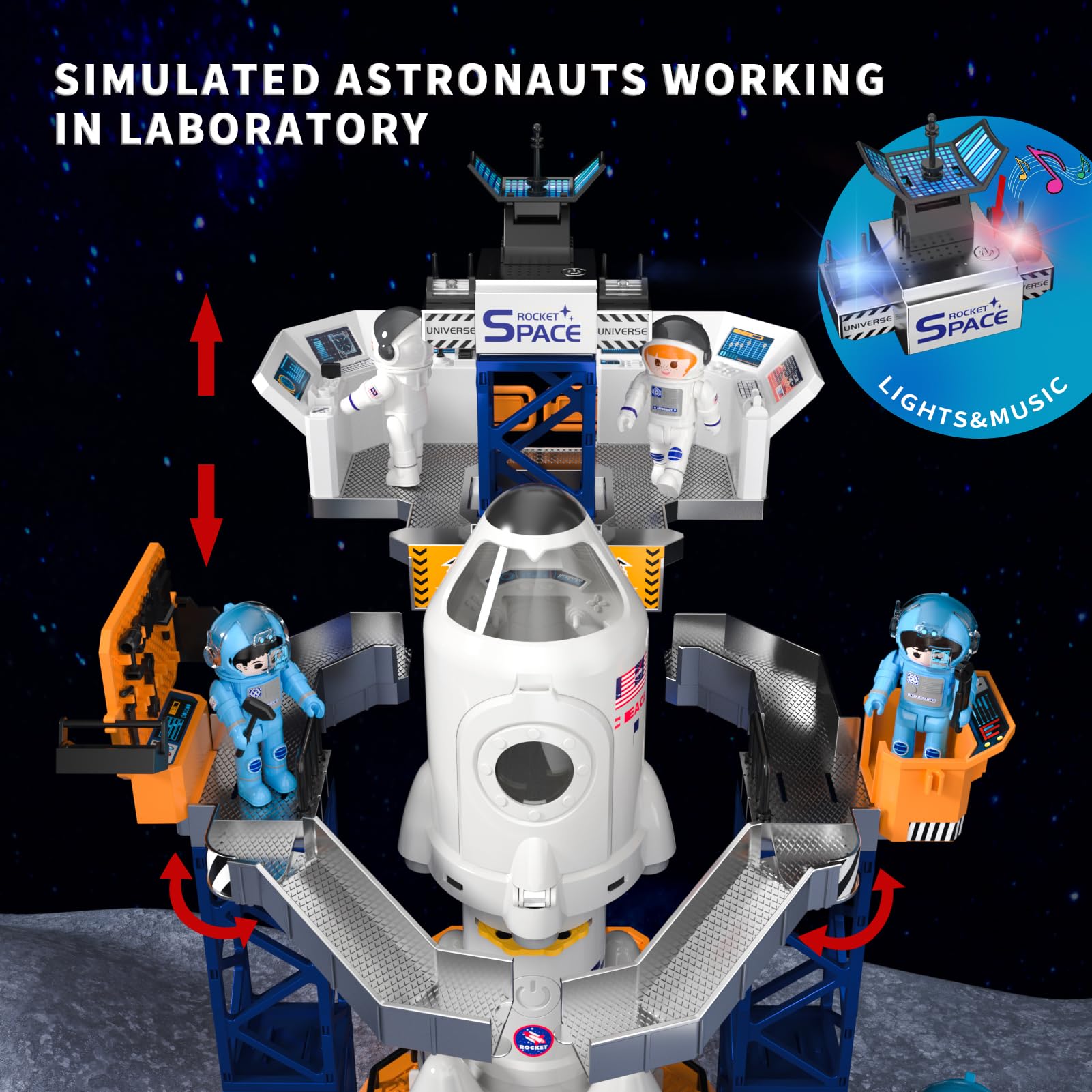 STEM Rocket Launcher Space Shuttle Toy for Kids Ages 3-9 | 2-in-1 Aerospace Building Set with Launch Pad | Educational STEM Toy for Indoor & Outdoor Play | Perfect Birthday Gift for Boys & Girls | Great for Backyard Play, Science Projects & Space-Themed Parties