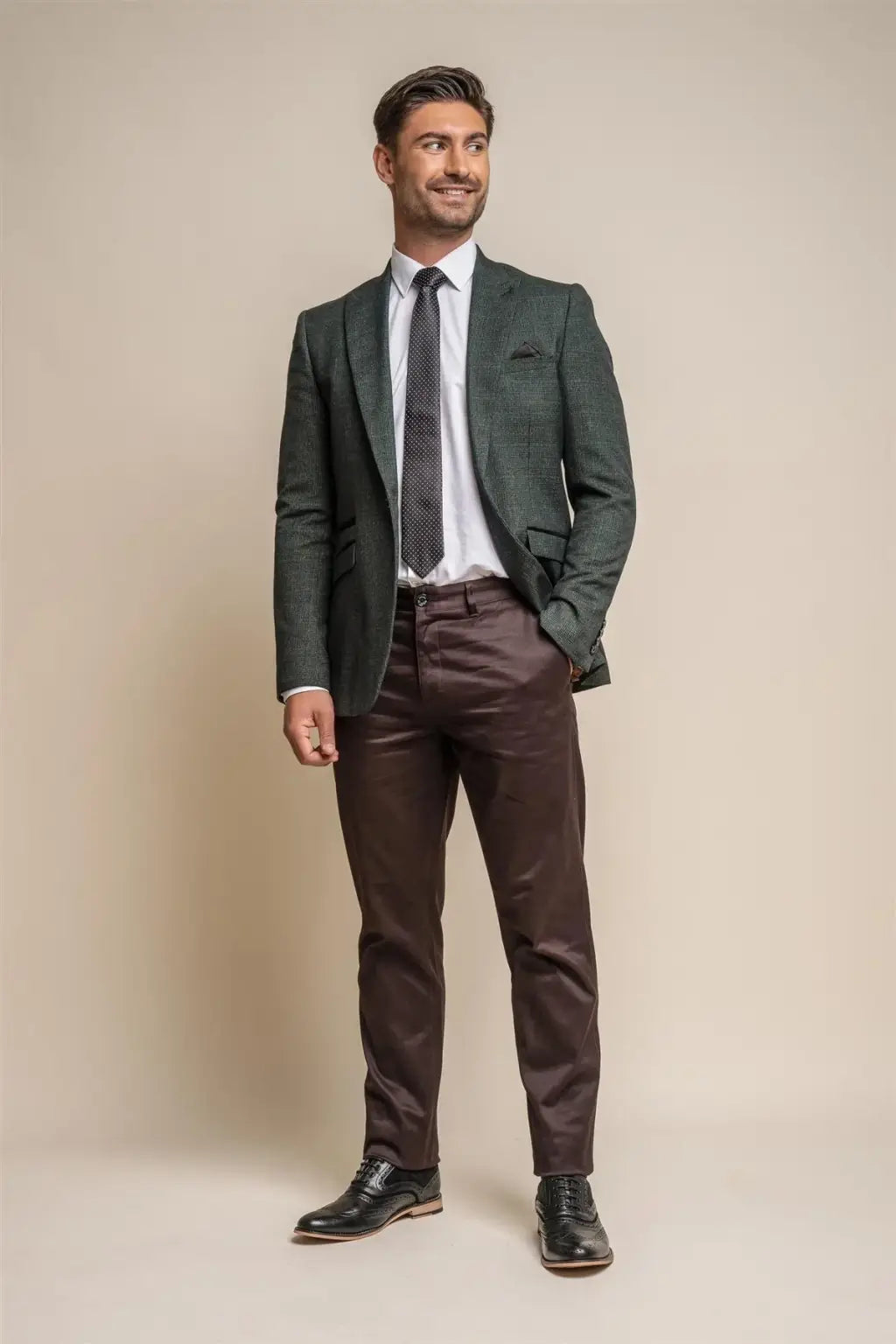 Cavani Men's Dakota Chocolate Chino Pants - Slim Fit Casual Dress Pants for Work, Office & Business Attire | Comfortable & Stylish Men's Trousers