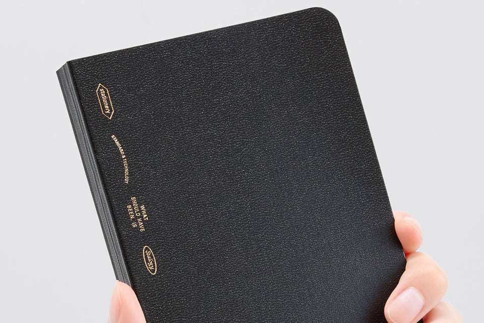 Stalogy 1/2 Year A6 Slim Grid Notebook - Black Minimalist Planner for Journaling, Note Taking & Daily Planning - Perfect for Students, Office & Travel Use