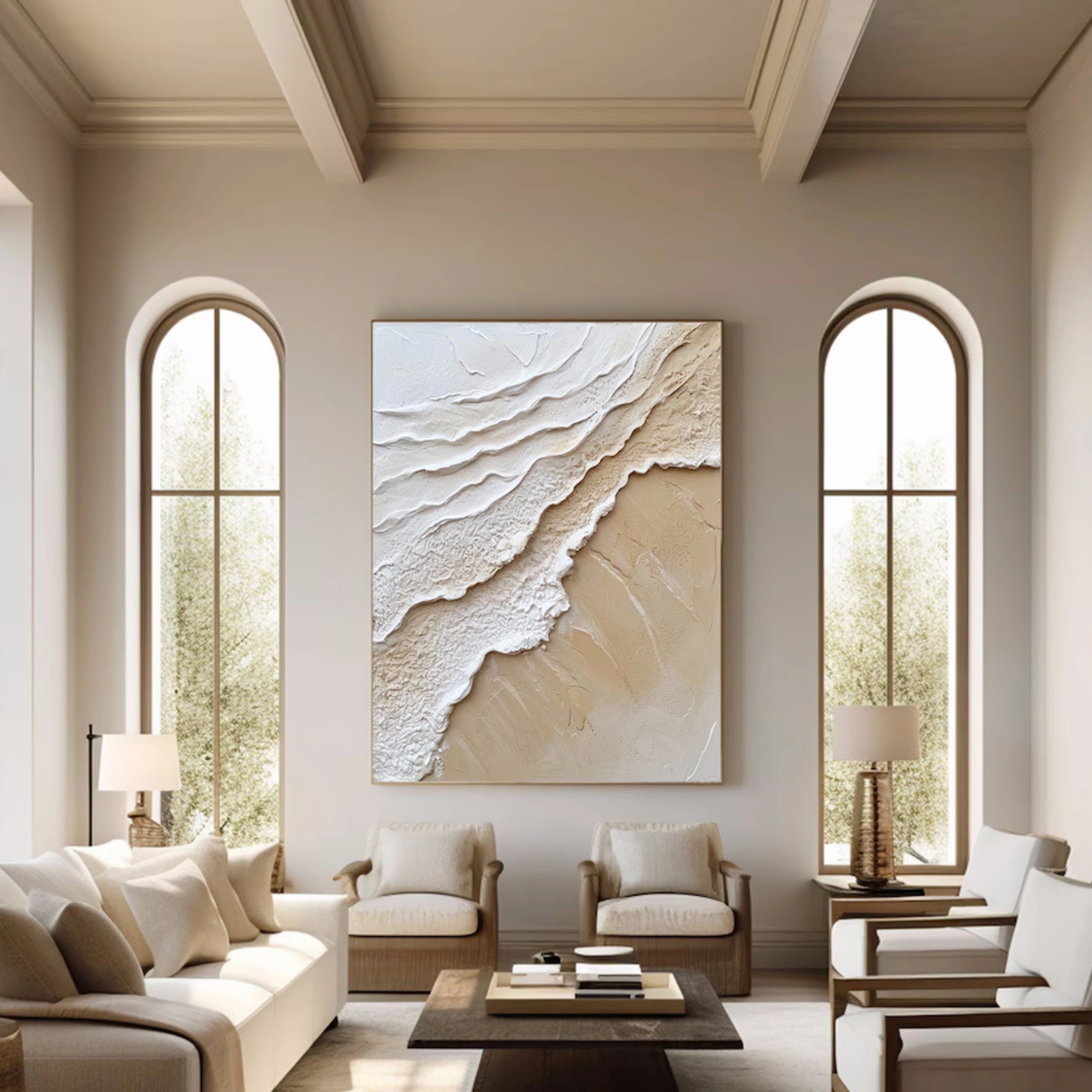 Ocean and Sky Painting #OS 058 - Handmade Canvas Wall Art for Home & Office Decor - Perfect for Living Room, Bedroom, or Office Wall Decor