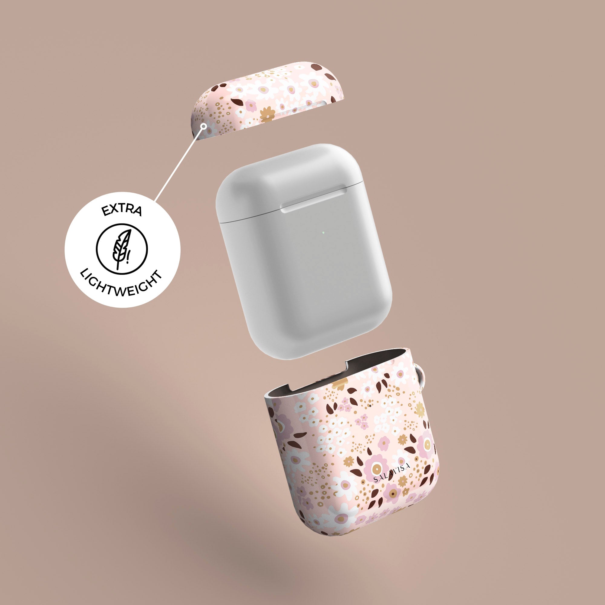 Cute Pink Floral AirPods Case Cover - Protective & Stylish for AirPods 1/2/3 & Pro - Perfect for Women, Girls, Travel & Everyday Use