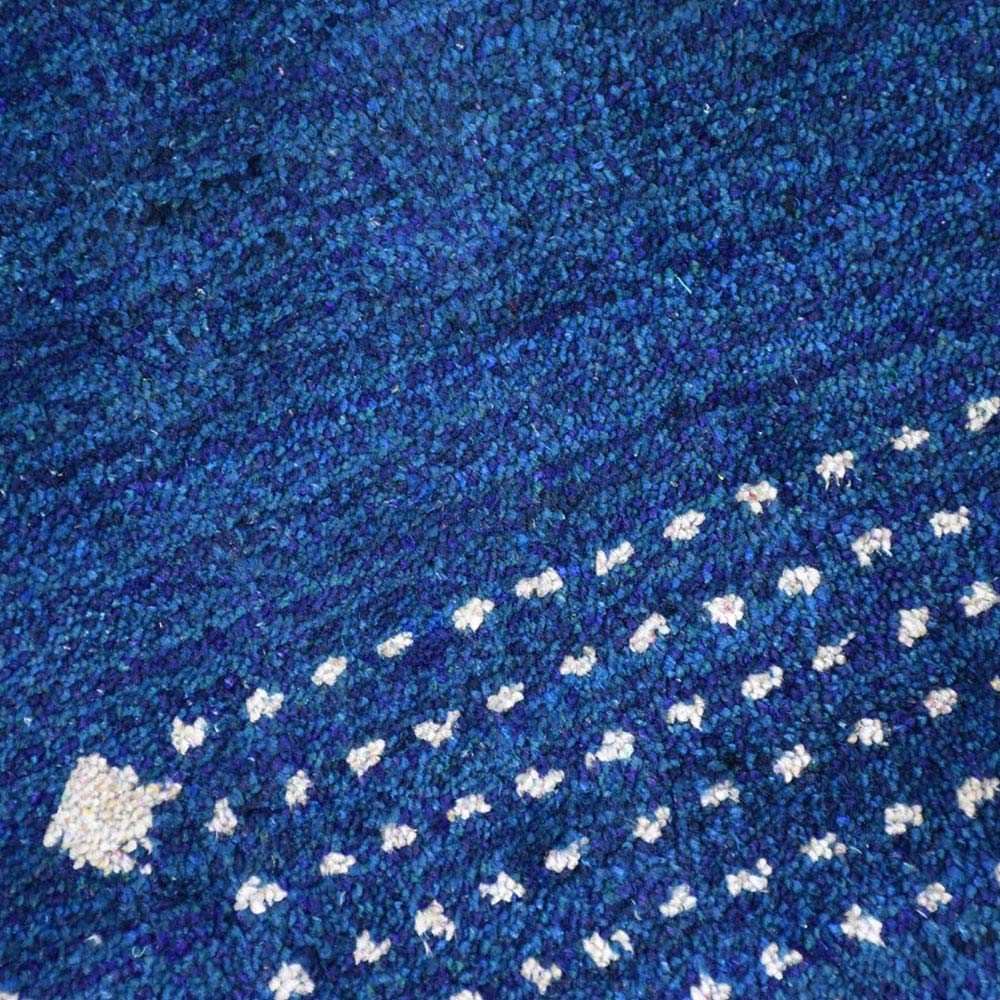 Hand-Knotted 8'x10' Silk Mix Area Rug - Contemporary Blue Design (LSM530) | Perfect for Living Room, Bedroom & Office Decor