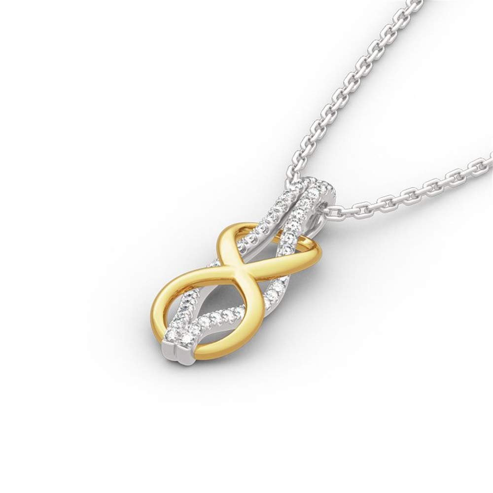 Jeulia Two Tone Infinity Sterling Silver Necklace for Women - Romantic Gift for Girlfriend, Wife, or Mom - Elegant Jewelry Gift Box - Perfect for Anniversaries, Valentine's Day & Special Occasions