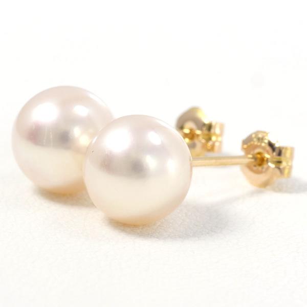 18K Yellow Gold Pearl Earrings for Women - Classic Stud Earrings with Genuine Pearls - Perfect for Weddings, Parties & Special Occasions