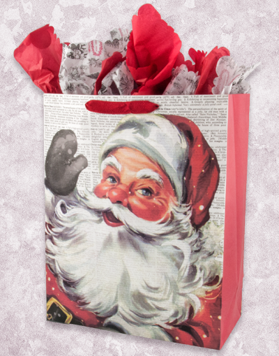 Dictionary Santa Garden Gift Bags - Christmas Party Favors, Holiday Decorations & Festive Present Wrapping for Home, Office & Outdoor Events