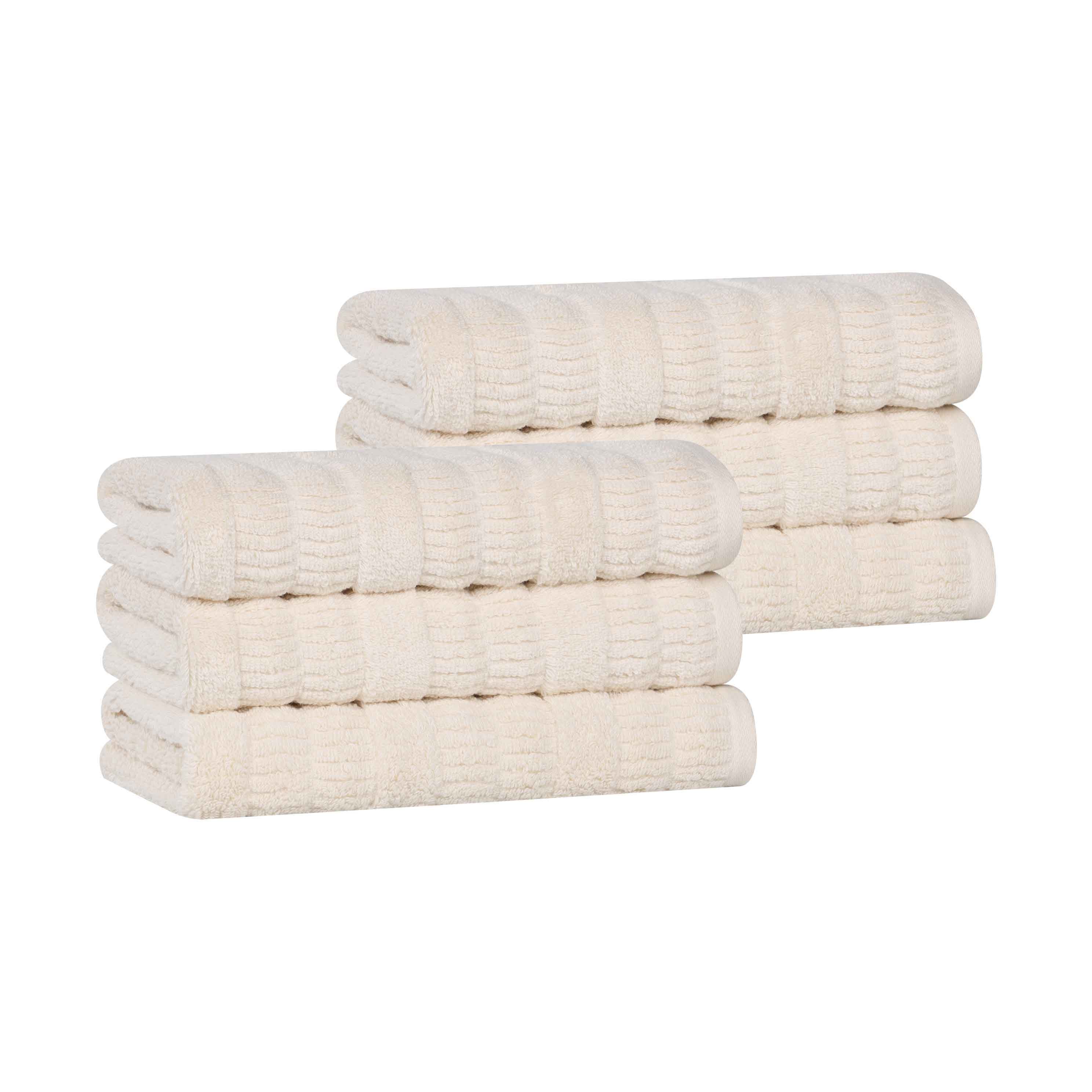 Premium Mika Smart Twist Cotton Solid Hand Towels - Set of 6, Soft & Absorbent Bathroom & Kitchen Towels for Home, Gym, Spa, and Travel Use