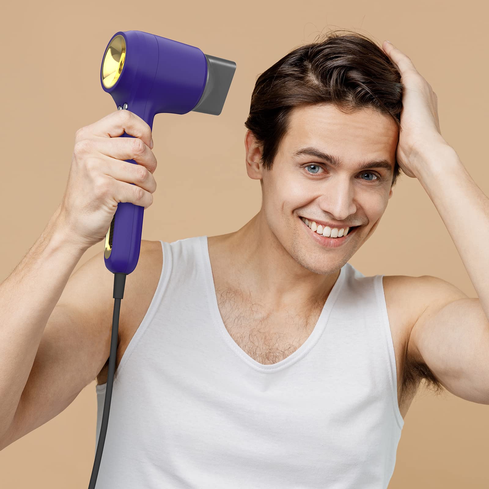 Professional Ionic Hair Dryer with 110,000 RPM Brushless Motor - Fast Drying, Low Noise & Frizz Reduction | Includes 2 Magnetic Nozzles for Home & Salon Use | Perfect for Styling, Blowouts & Daily Hair Care