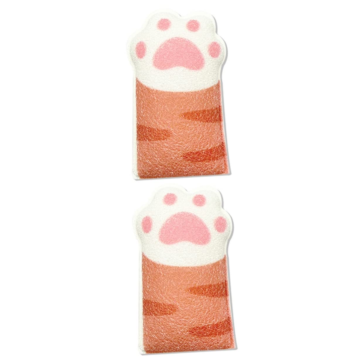 2PCS Soft Cat Paw Bath Sponges for Babies & Kids - Gentle Shower Brush, Face Loofah & Bath Scrubber - Newborn Bath Accessories for Sensitive Skin | Perfect for Baby Bath Time, Toddler Shower & Gentle Skin Exfoliation