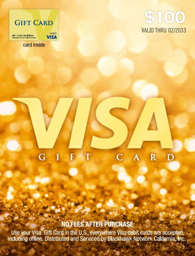 $100 Visa Gift Card - Perfect for Online Shopping, Gifts & Travel - No Fees or Expiration (Use for Amazon, eBay, Walmart & More)
