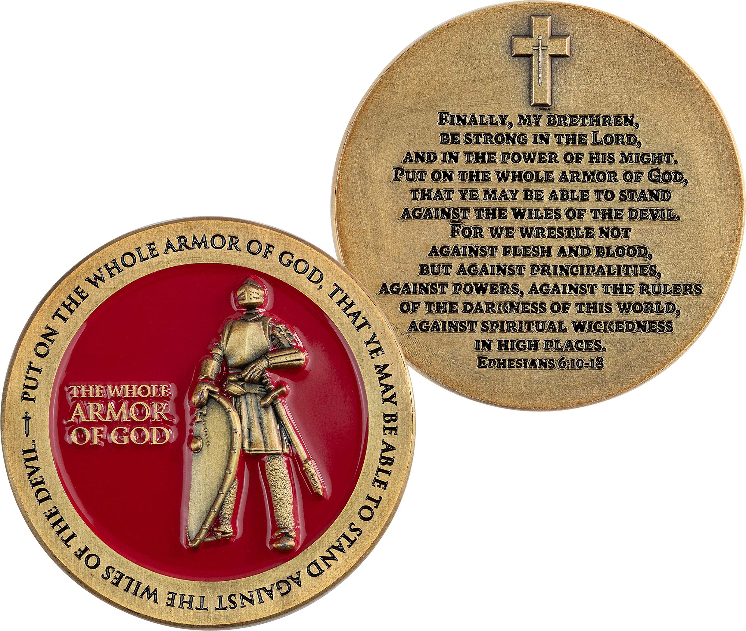 Bulk Pack of 10 Armor of God Challenge Coins - Bible Study & Youth Groups Gift