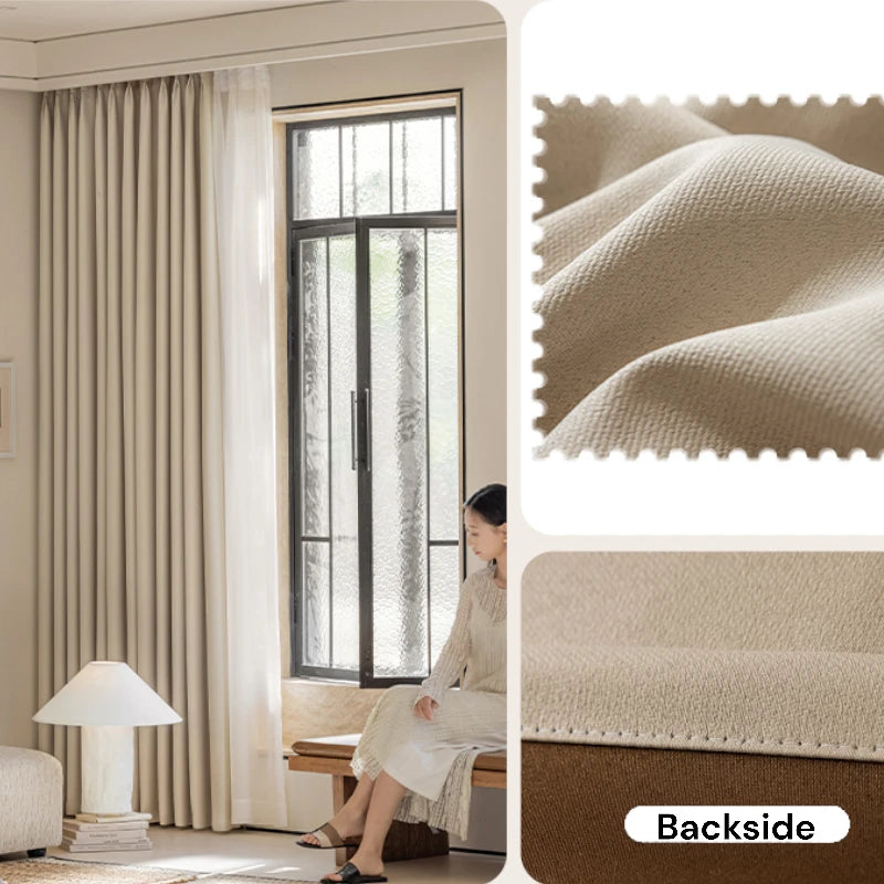 Amina Chenille Blackout Curtains - Thermal Insulated Custom Window Drapes for Bedroom & Living Room - Noise Reducing & Light Blocking for Better Sleep & Privacy