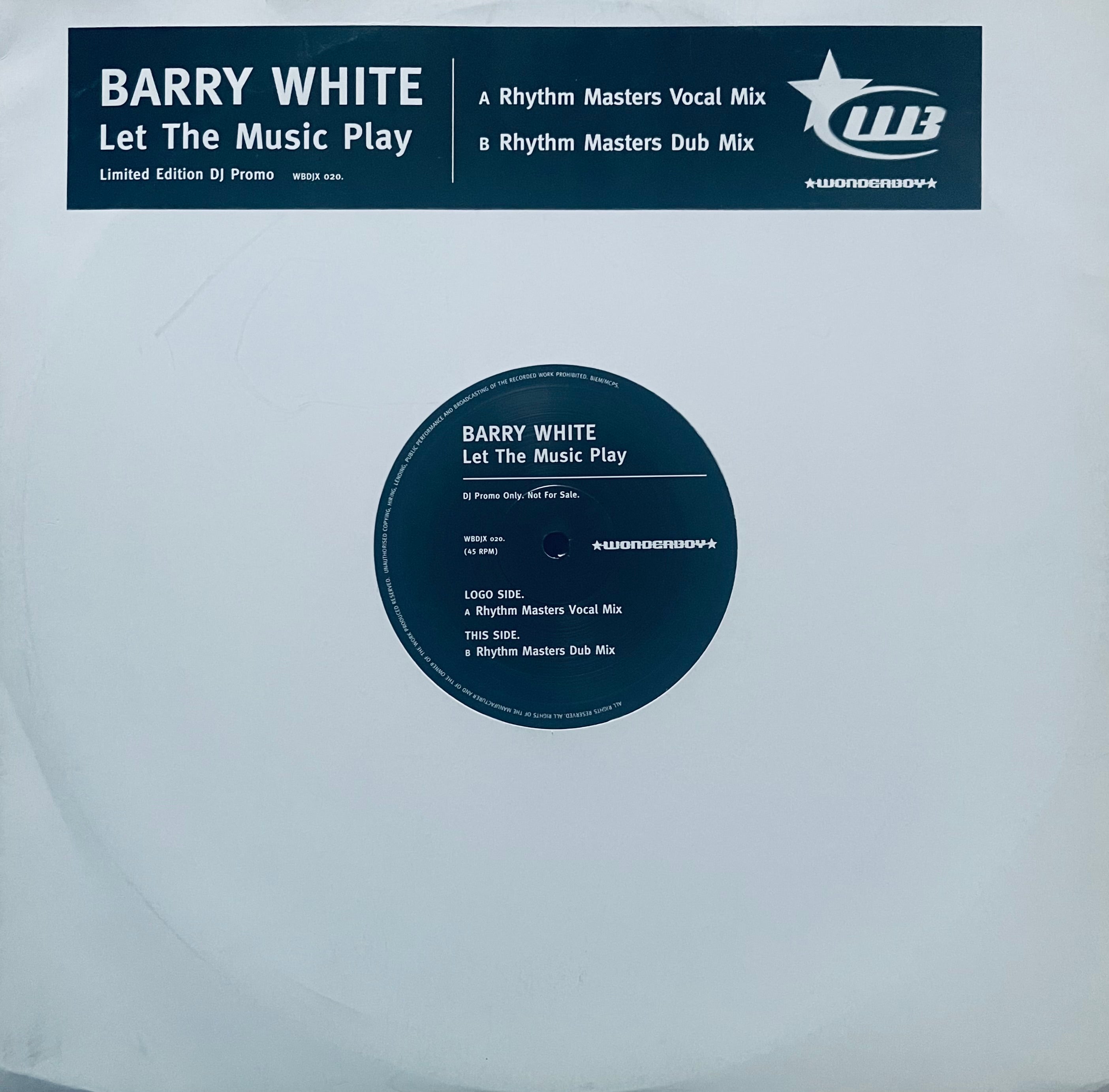 Barry White - Let The Music Play (Wonderboy WBDJX020) Vinyl Record - Soul & R&B Classic for Music Lovers & Collectors - Perfect for Home Listening, Parties & Gifts