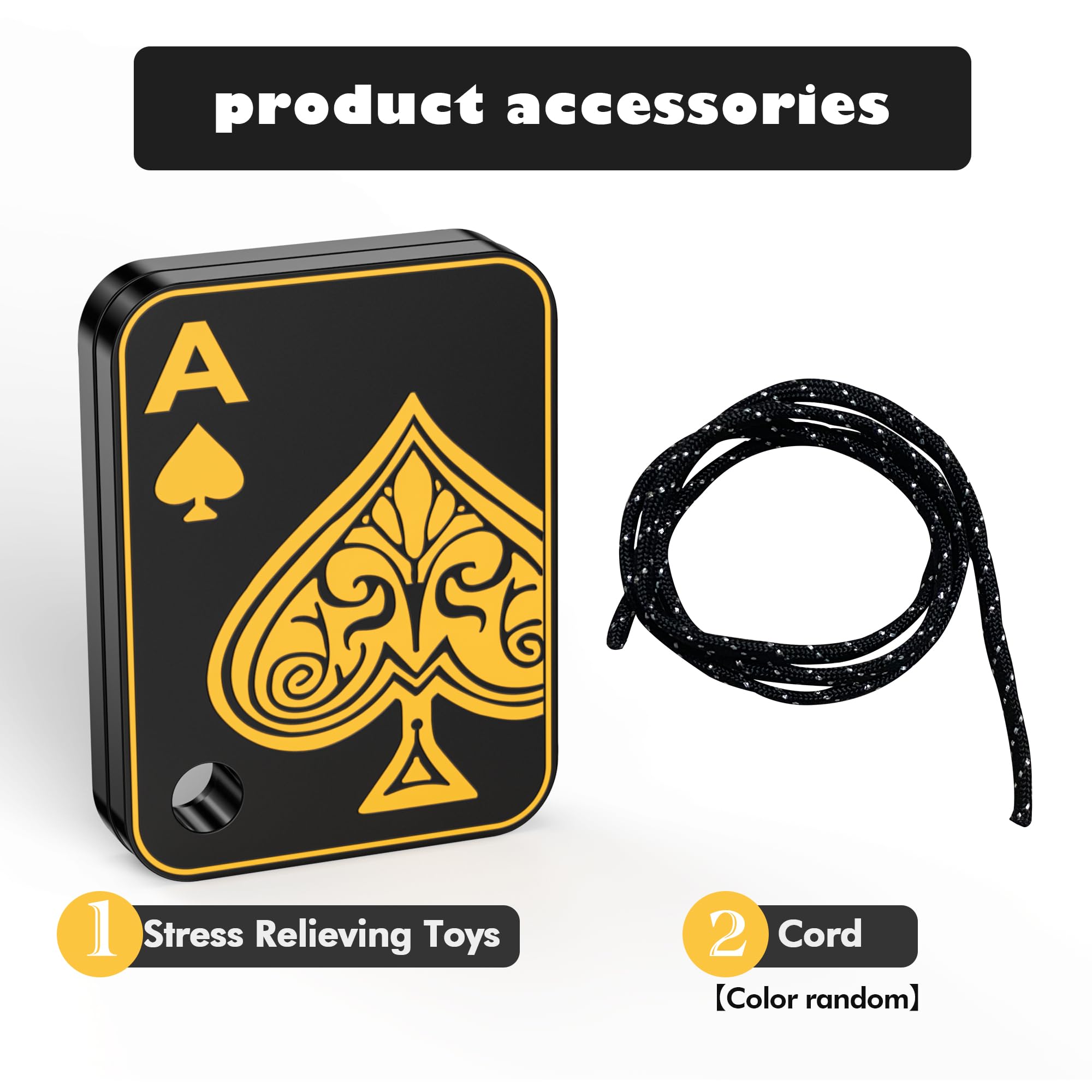 Metal Fidget Slider Toy for Adults - Magnetic Poker Push Card for Anxiety Relief, Stress Reduction & ADHD Focus - Cool EDC Desk Gadget for Office, Home & Travel (Black)