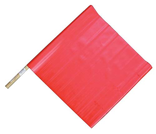 18 x 18 Inch Red Handheld Warning Flag - High Visibility Safety Flag for Roadside Emergencies, Construction Sites & Outdoor Activities