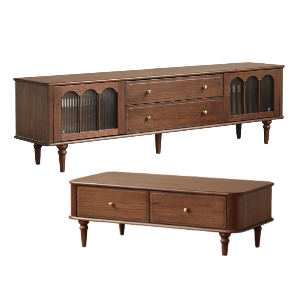 78.7x15.7x22 inch / 200x40x56 сm / Rich Dark Walnut color / TV cabinet+ coffee table