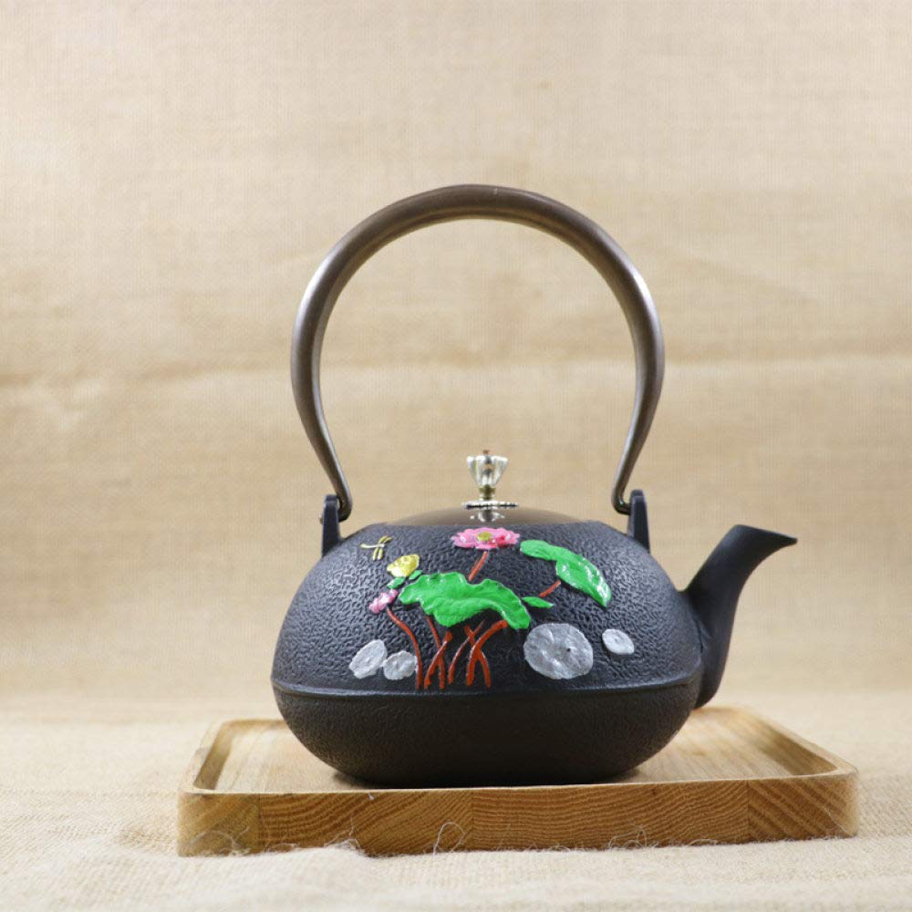 Handmade 1200ml Cast Iron Kettle - Uncoated Carbon Steel Teapot for Kung Fu Tea & Pu'er Brewing | Rustic Home & Kitchen Decor for Tea Ceremony & Gift Giving