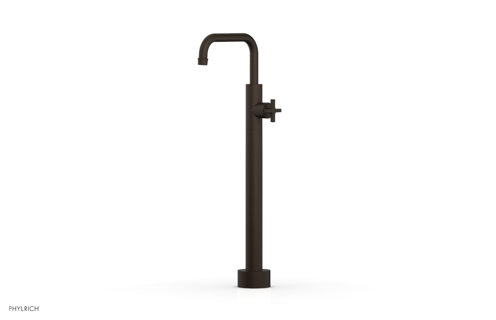 HEX MODERN Low Floor Mount Tub Filler with Cross Handle - Model 501 54 04 | Perfect for Modern Bathroom Renovations & Spa-Like Showower Experiences