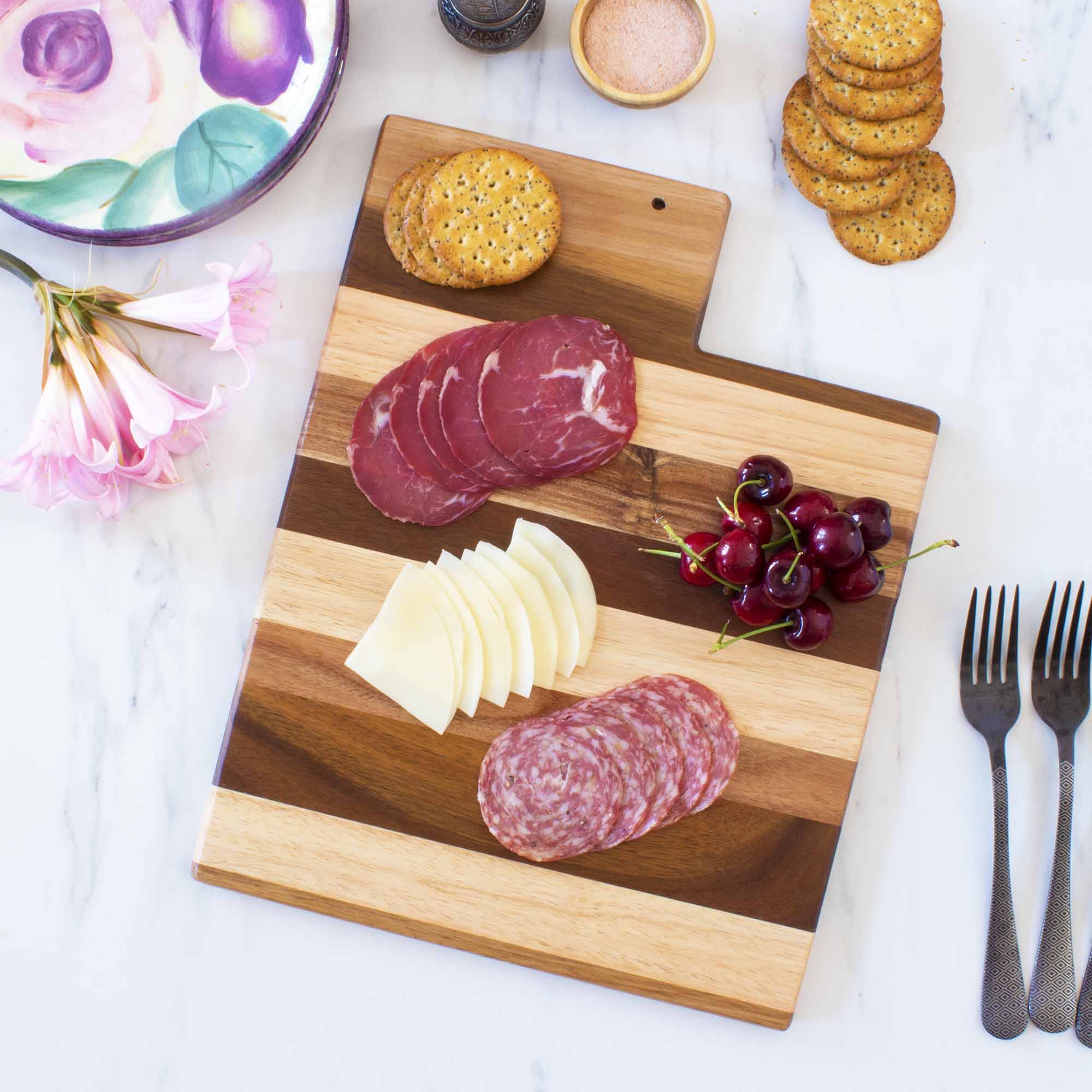 Premium Rock & Branch® Shiarch Series Utah Wood Cutting Board - Durable Reversible Butcher Block for Kitchen, Charcuterie & Serving - Perfect for Home Chefs & Entertaining