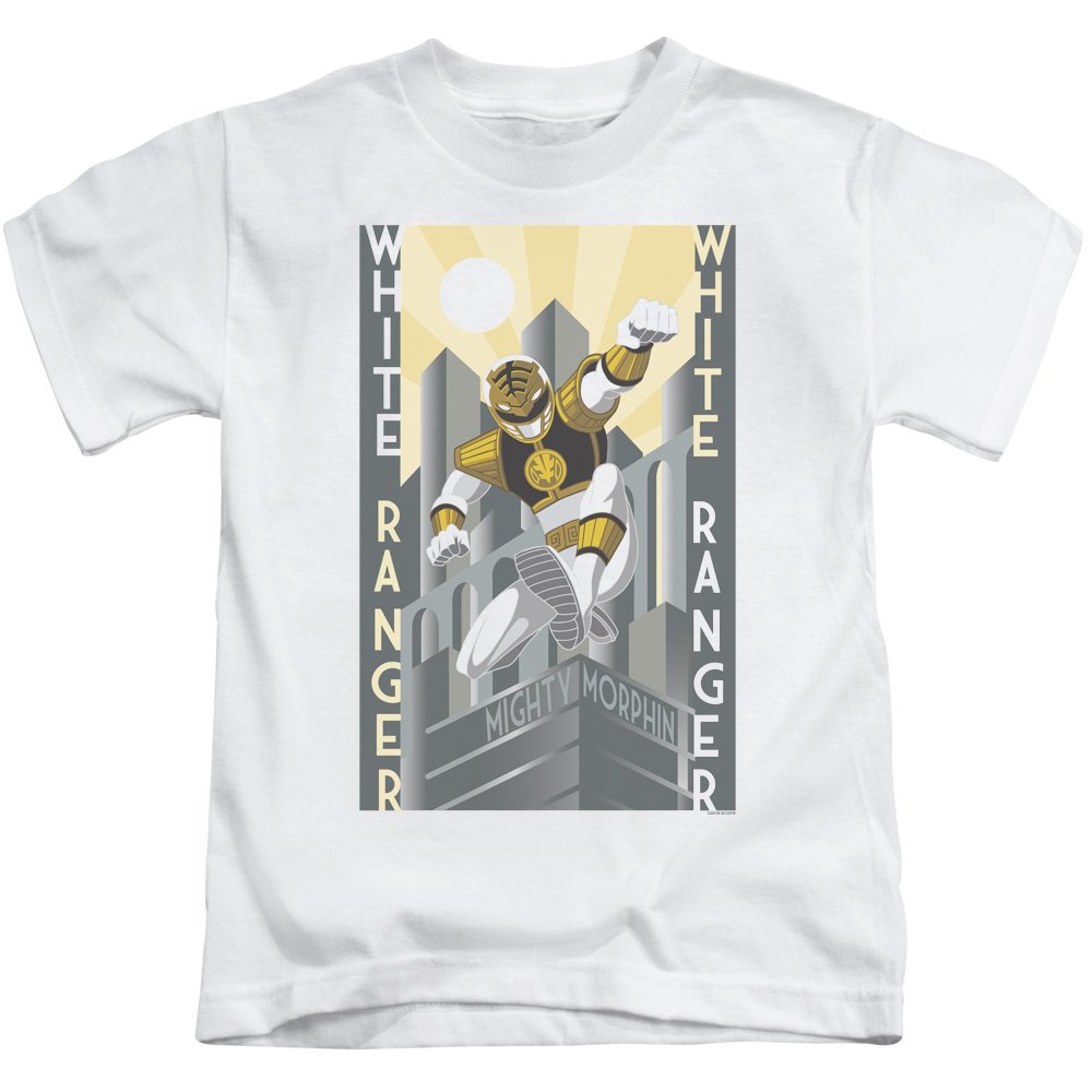 Power Rangers White Ranger Duo Unisex Youth T-Shirt for Kids - Cool Graphic Tee for Boys & Girls - Perfect for Halloween, Cosplay & Casual Wear
