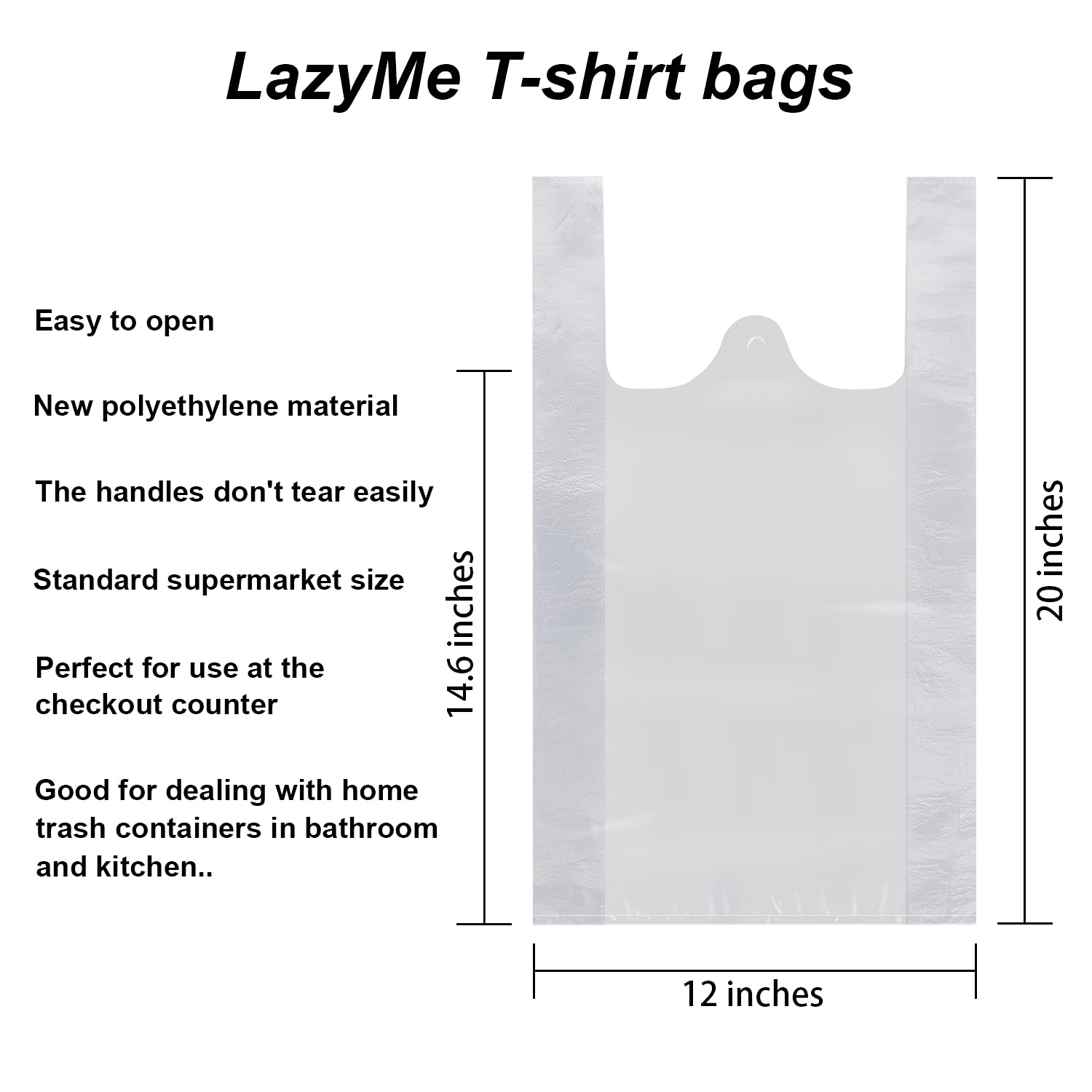 **200pcs 16x23 Inch Silver Plastic T-Shirt Bags with Handles - Durable Grocery & Retail Shopping Bags, Business Plastic Bags - Perfect for Stores, Markets & Takeout**