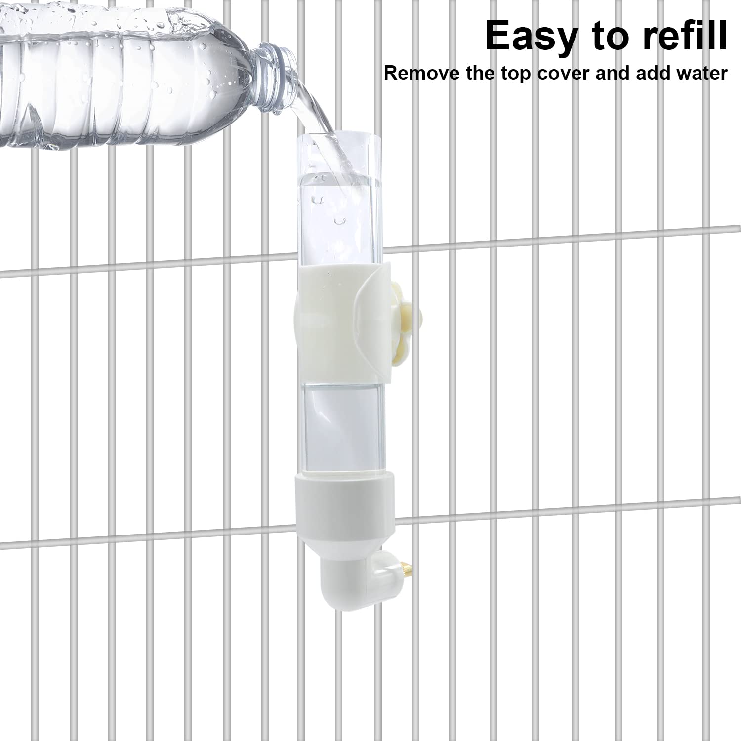 Automatic Bird Water Dispenser for Parrots, Parakeets, Cockatiels, Conures & Caiques - Small/Medium Size Pet Bird Water Feeder - Perfect for Cages, Aviaries & Travel Use