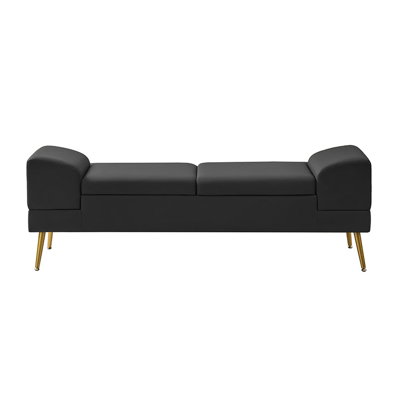 Gaston Entryway Bench - Scratch-Resistant Vegan Leather with Built-in USB Charging Port - Perfect for Hallway, Living Room & Bedroom Storage