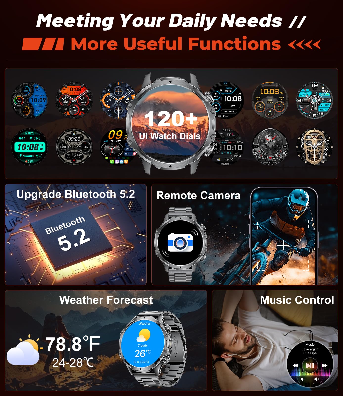 Military Smart Watch for Men - 1.85