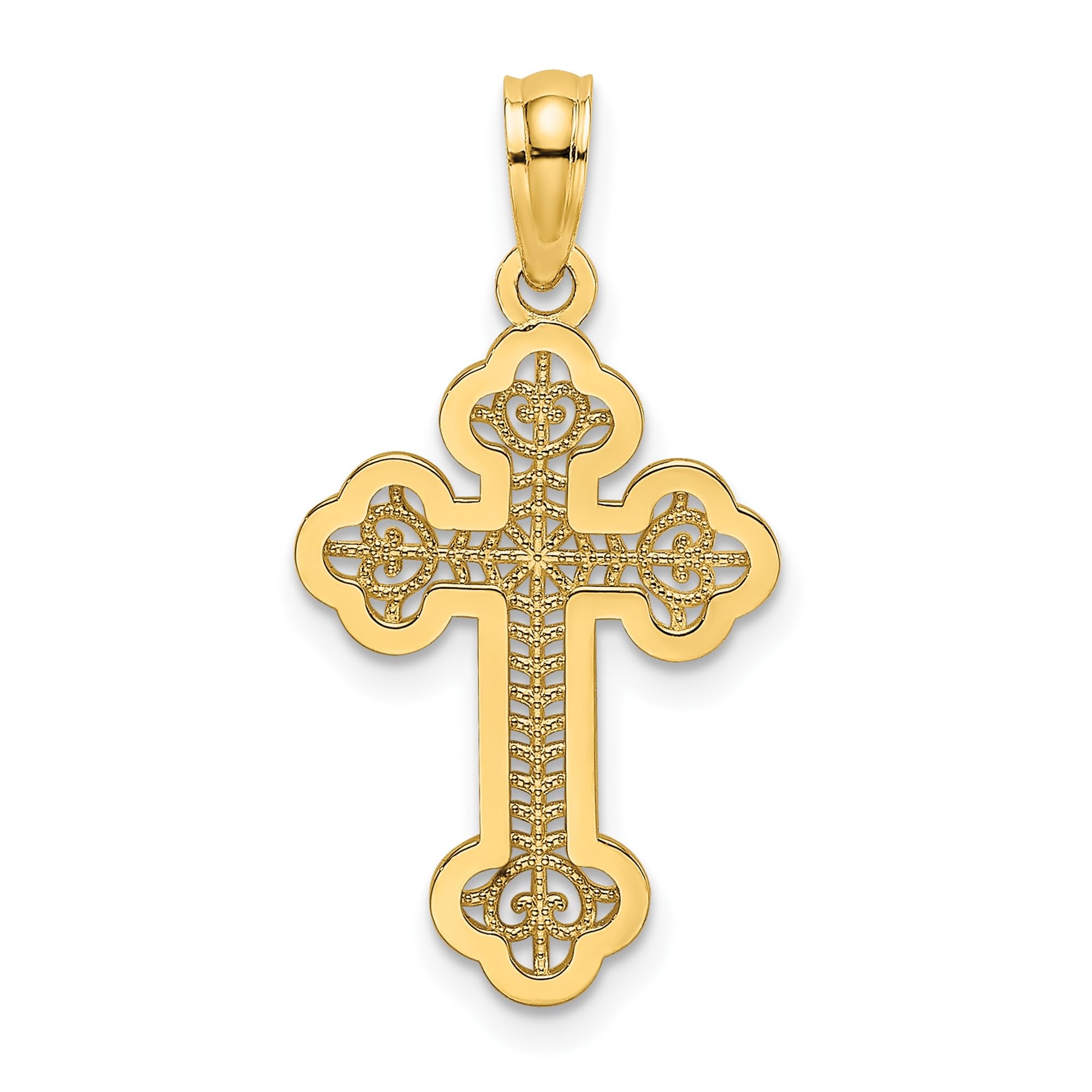 14K Solid Yellow Gold Holy Cross Necklace - Religious Jesus Christ Pendant for Women & Men | Christian Jewelry Gift for Baptism, Confirmation & Daily Wear