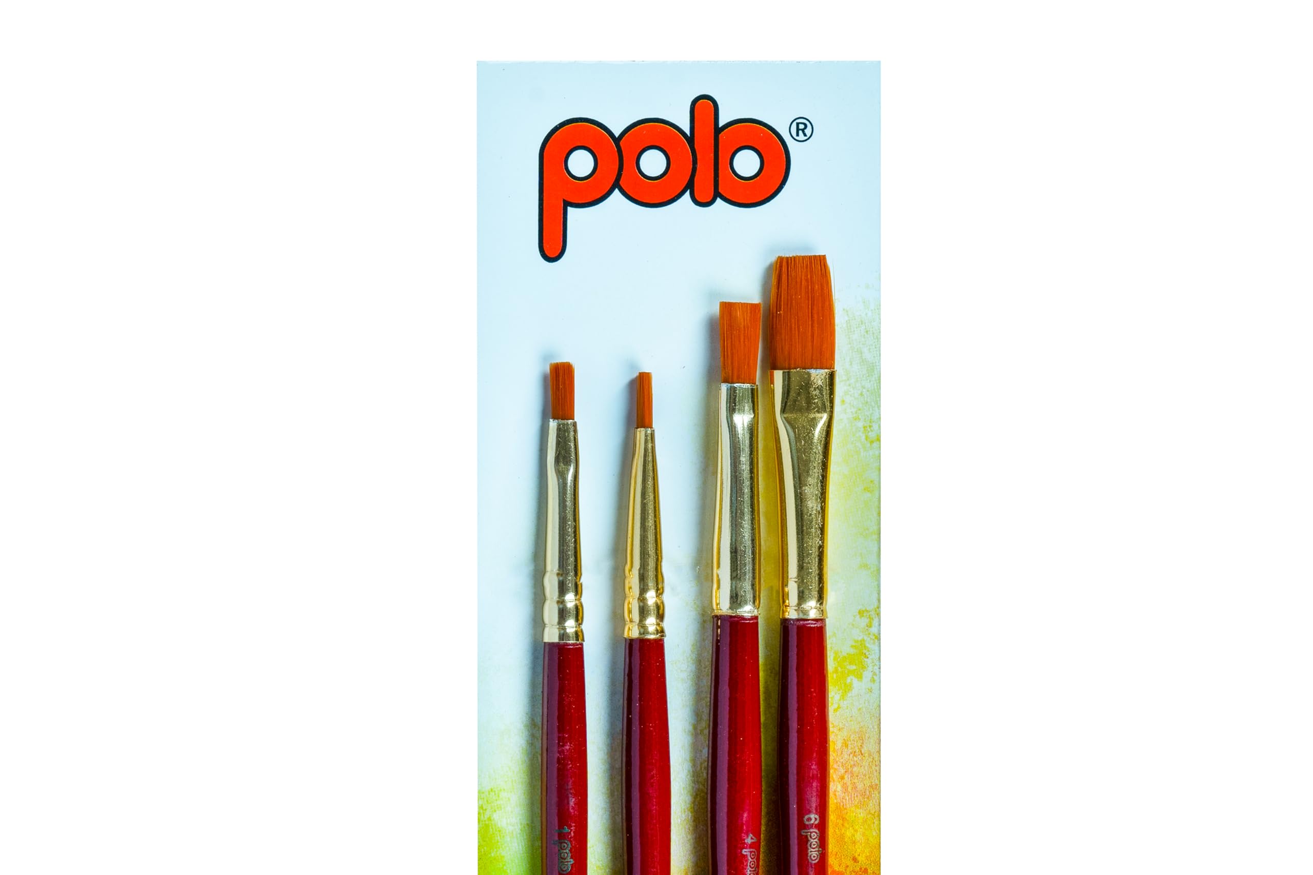 Professional Synthetic Hair Flat Brush Set - 4 Piece Collection for Acrylic, Watercolor & Oil Painting | Durable, Precise Artist Brushes | Easy to Clean | Perfect for Canvas Painting, Art Classes & DIY Projects