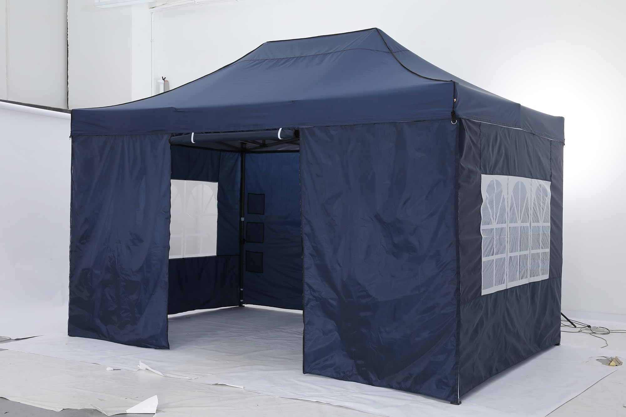 COBIZI 10x15 ft Heavy Duty Pop Up Canopy Tent with 4 Sidewalls - UPF 50+ Sun Protection, Waterproof & Windproof for Outdoor Events, Weddings, Parties - Includes Carry Bag (Gray) - Perfect for Backyard Gatherings, Farmers Markets, and Beach Outings