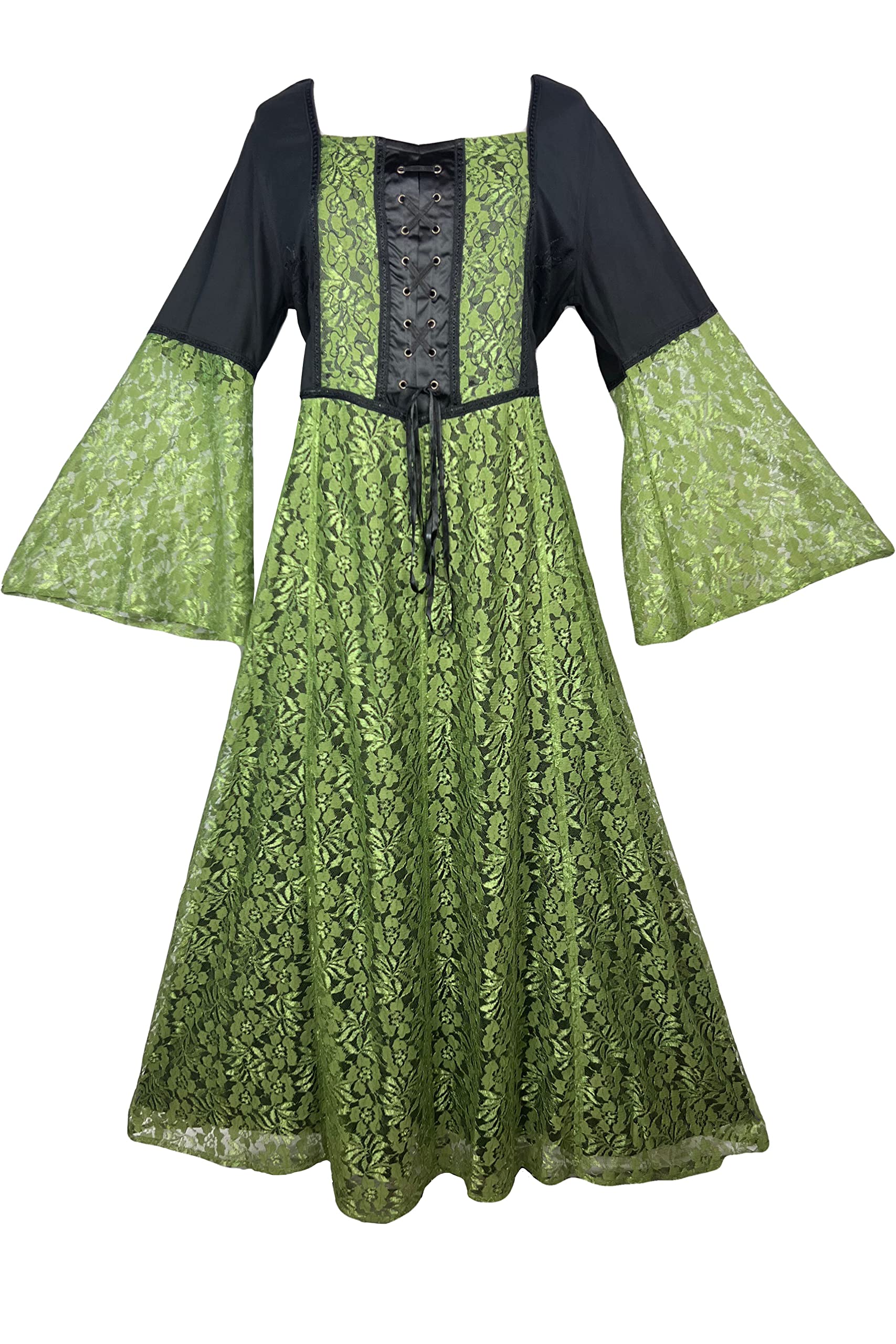Agan Traders Women's 2025 Spring Bohemian Renaissance Evening Dress - Elegant Long Sleeve Corset Lace Gown for Weddings, Parties & Renaissance Fairs
