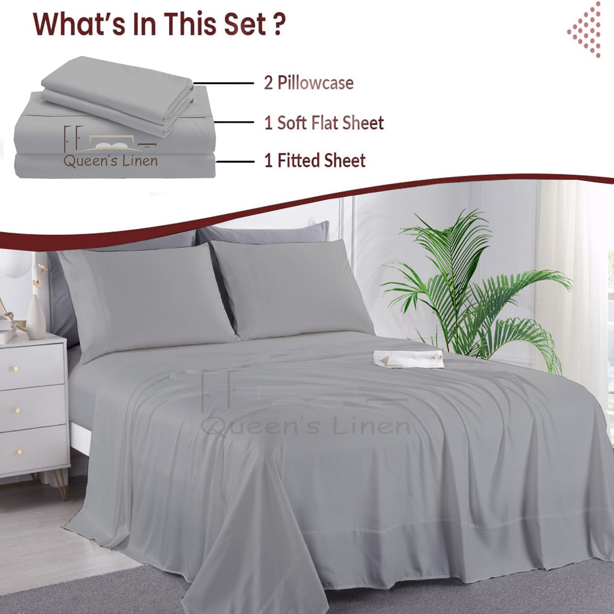 Premium 400 Thread Count Egyptian Cotton Bed Sheets - 4 Piece California King Size Sheet Set with 16