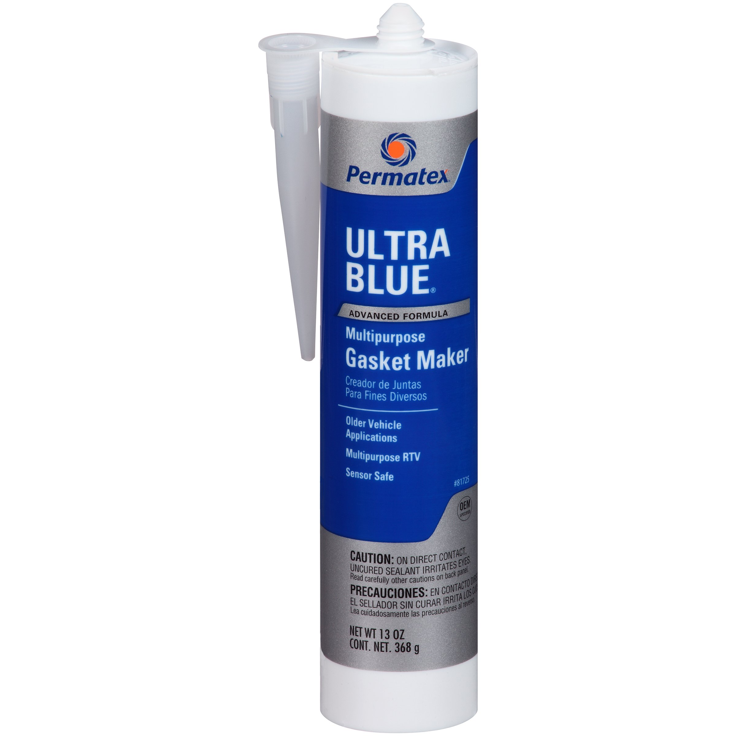 Permatex 81725 Sensor-Safe Ultra Blue RTV Silicone Gasket Maker - 13 oz Tube | High-Temperature Sealant for Automotive Engines, Transmissions & Marine Applications