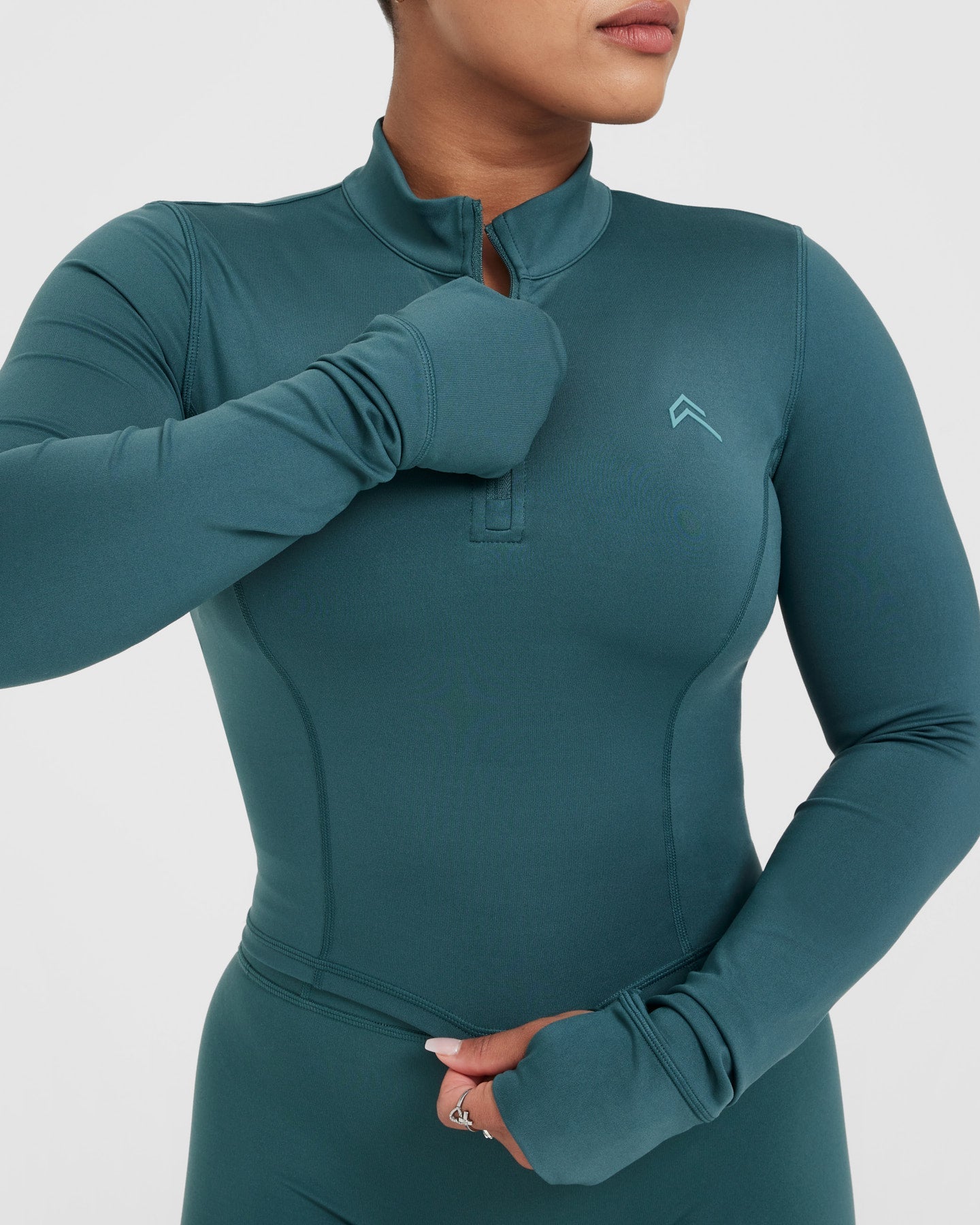Timeless Half Zip Mid Long Sleeve Top for Women | Soft Breathable Pullover Sweatshirt in Marine Teal | Perfect for Casual Outfits, Workouts & Outdoor Activities