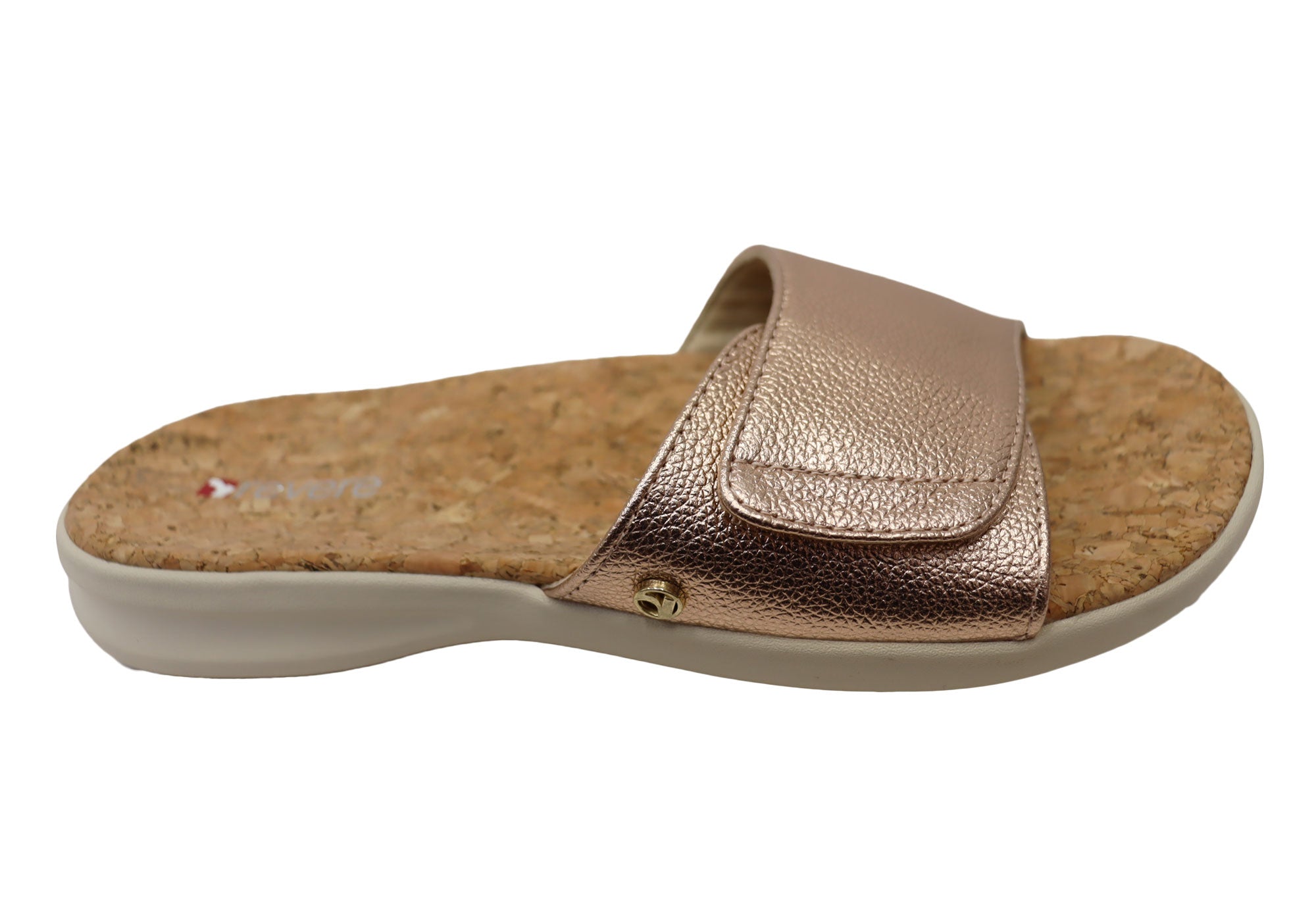 Revere Macau Women's Comfortable Leather Slides Sandals - Casual Summer Shoes for Beach, Pool & Home Wear