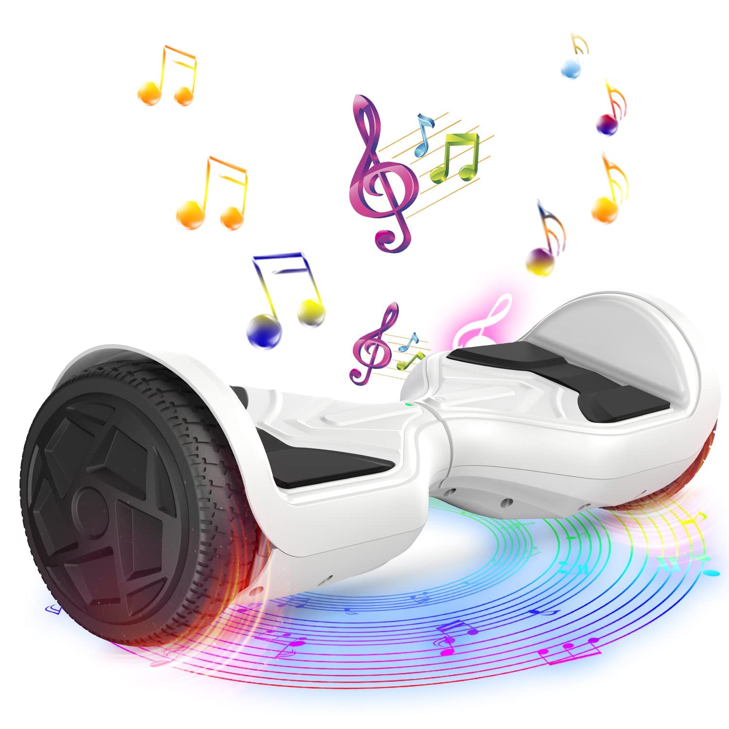VEVELINE Hoverboard for Kids Ages 6-12 - Self Balancing Scooter with Bluetooth Speakers & Colorful LED Lights - Perfect for Outdoor Fun, Birthday Gifts & Commuting to School