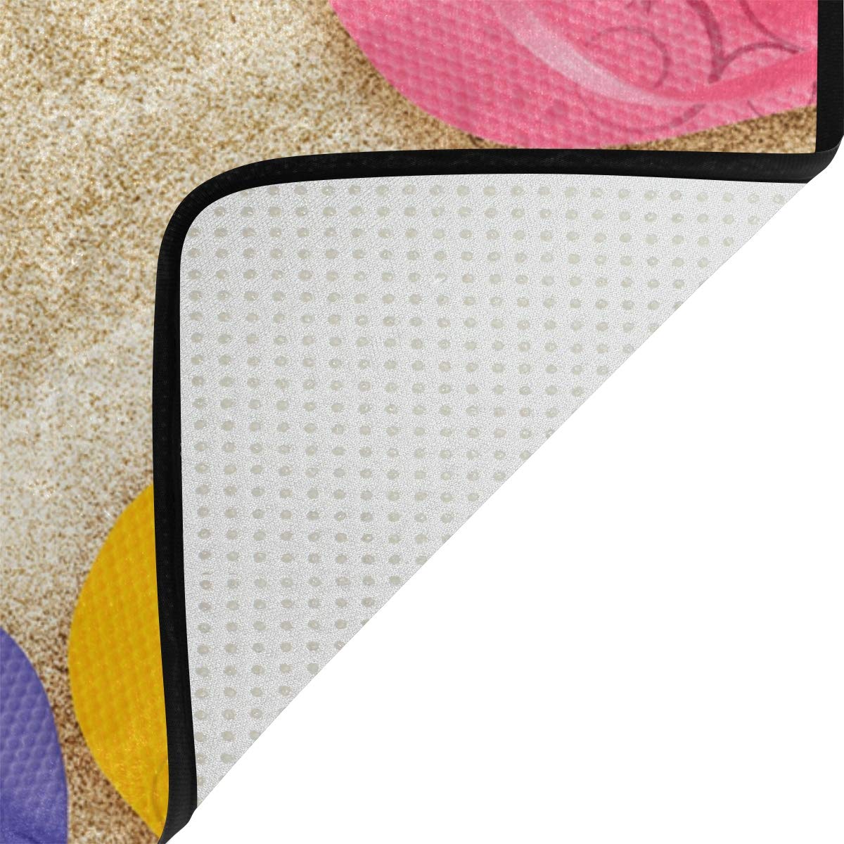 Non-Slip Doormat & Bath Mat Set - 24x16 Inch Super Absorbent Indoor/Outdoor Rug with Beach Flip Flop Design - Perfect for Entryway, Bathroom, Patio & Poolside Use