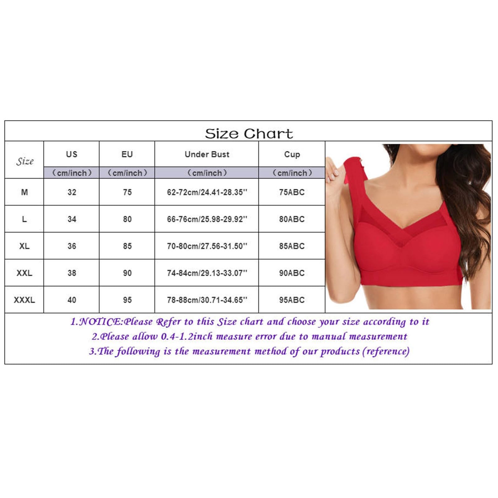 Women's Full Coverage V-Neck Cotton Bra with Front Closure - Comfortable Everyday Push-Up Bra for Work, Yoga & Casual Wear
